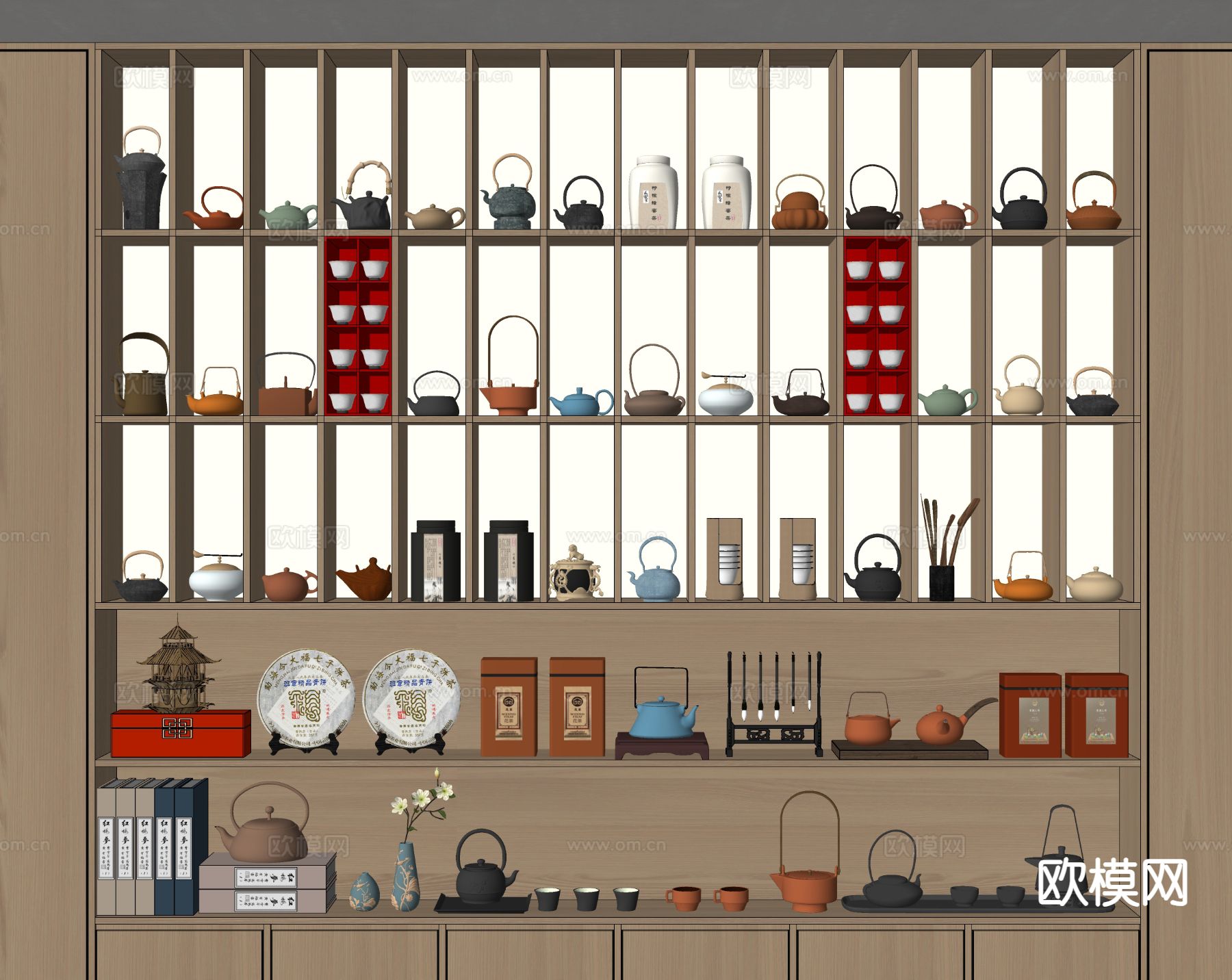 茶柜 展示柜su模型下载（渲染图1）