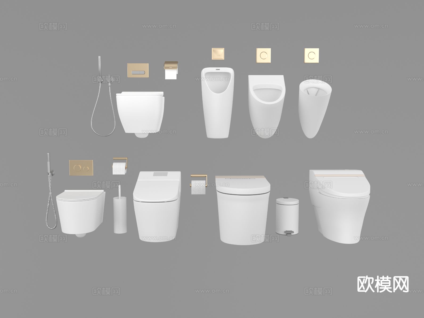 坐便器 蹲便器 马桶3d模型