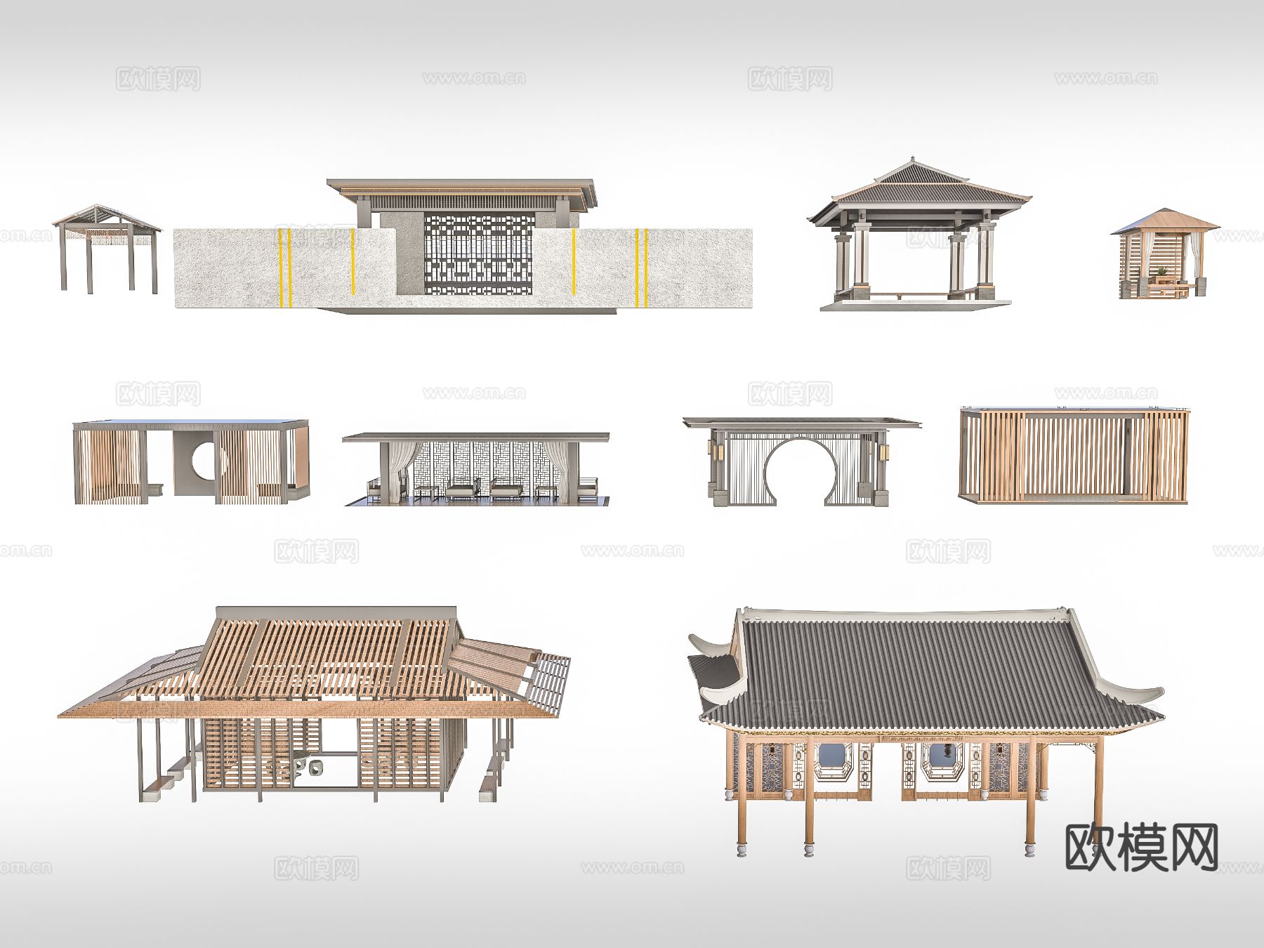 新中式亭子 景观亭 凉亭3d模型