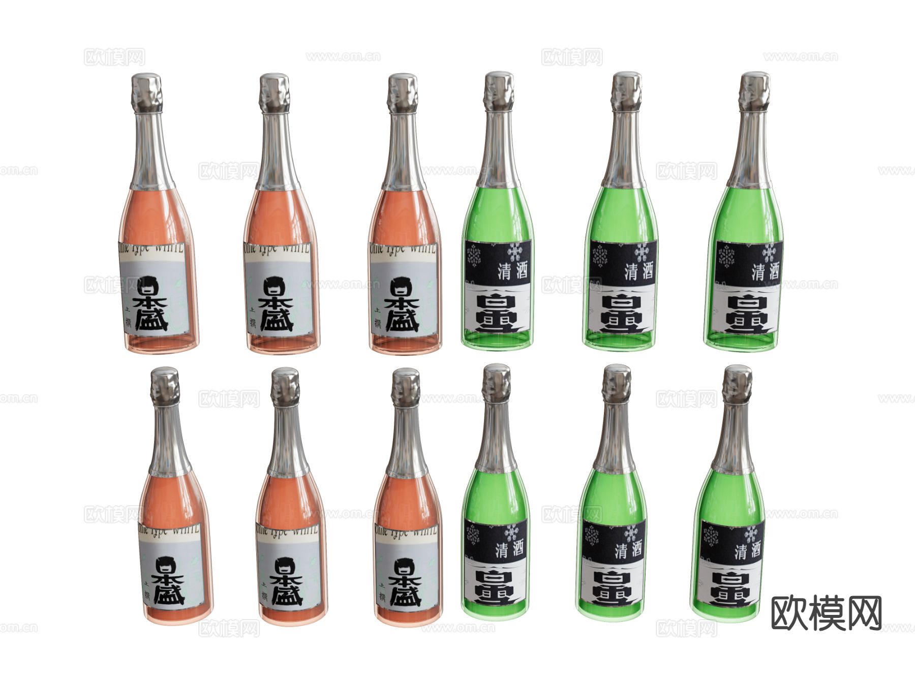 酒瓶su模型下载（渲染图2）