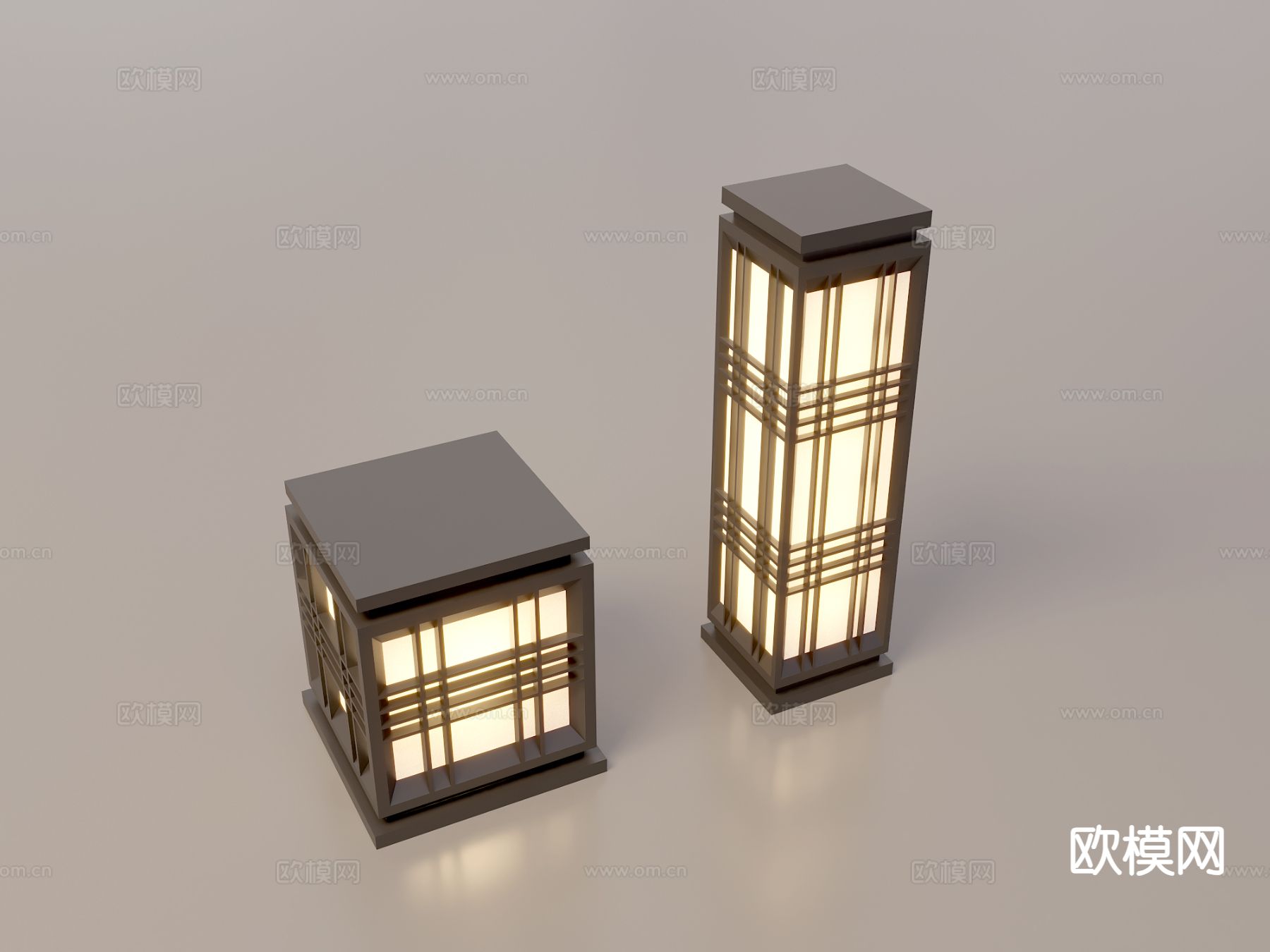 中式景观灯 草坪灯 庭院灯 户外灯3d模型下载