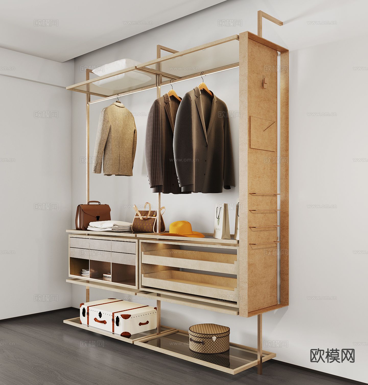 现代衣柜su模型下载（渲染图2）