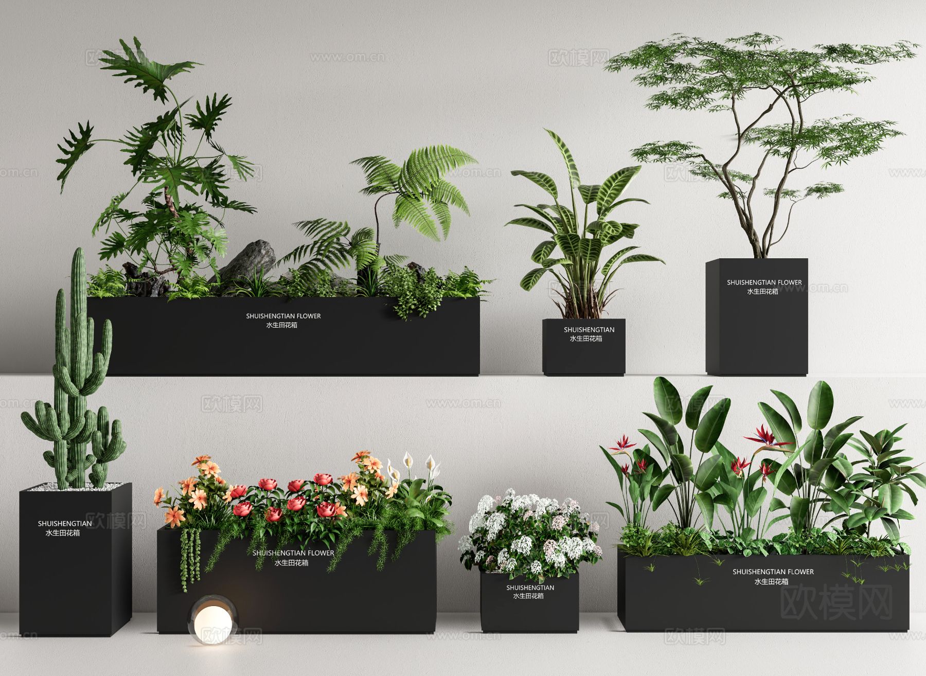 花箱 花池 花坛su模型