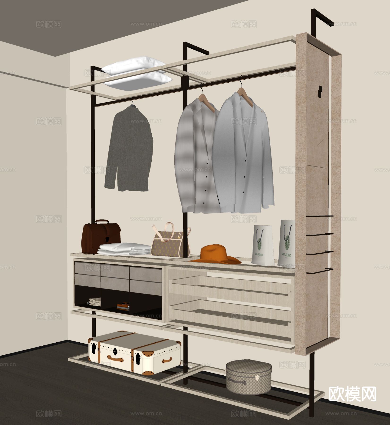 现代衣柜su模型下载（渲染图4）