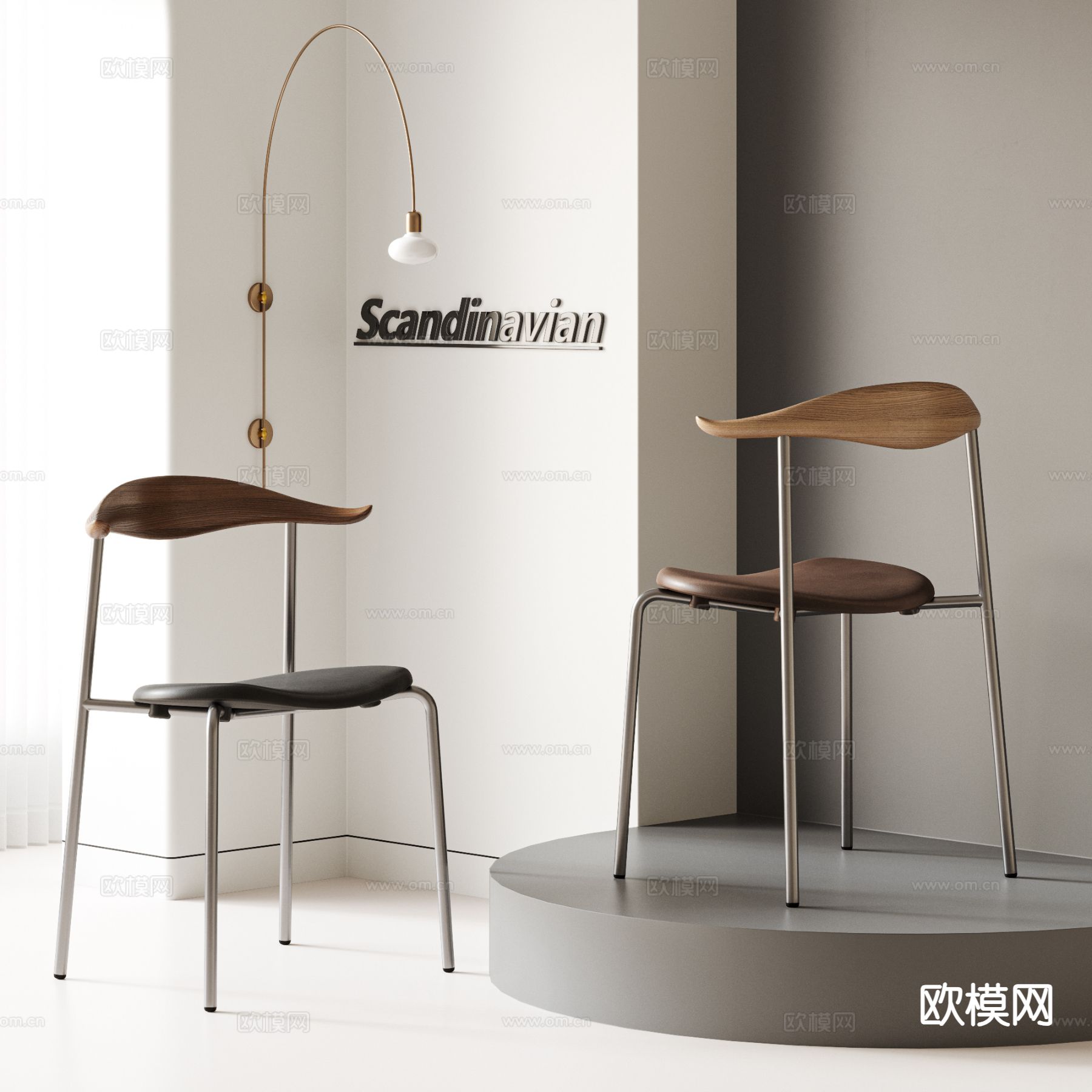 中古风餐椅 单椅su模型下载（渲染图2）