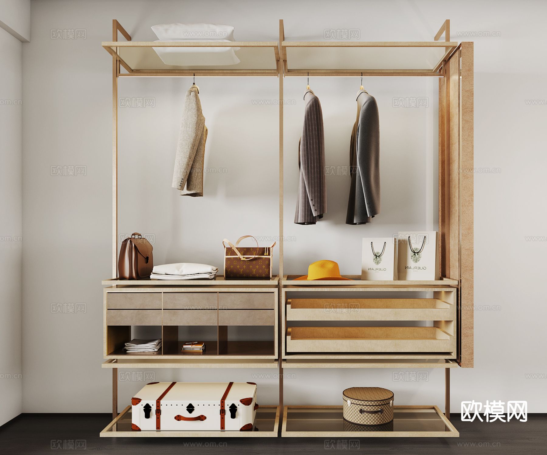 现代衣柜su模型下载（渲染图3）