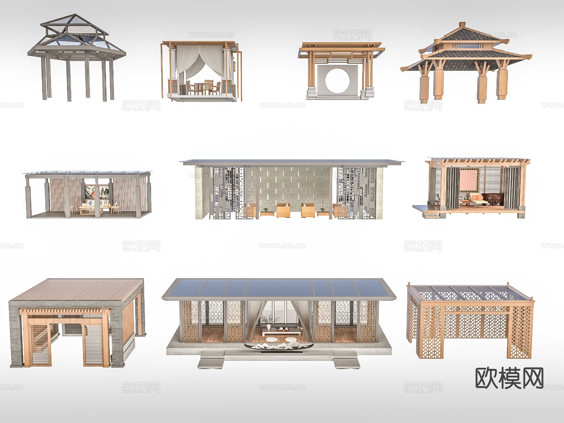 新中式亭子 景观亭 凉亭3d模型