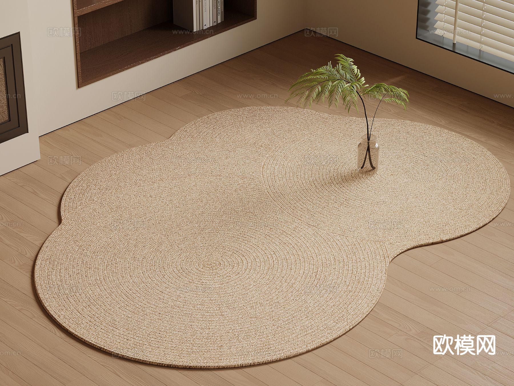 中古风地毯su模型下载（渲染图2）