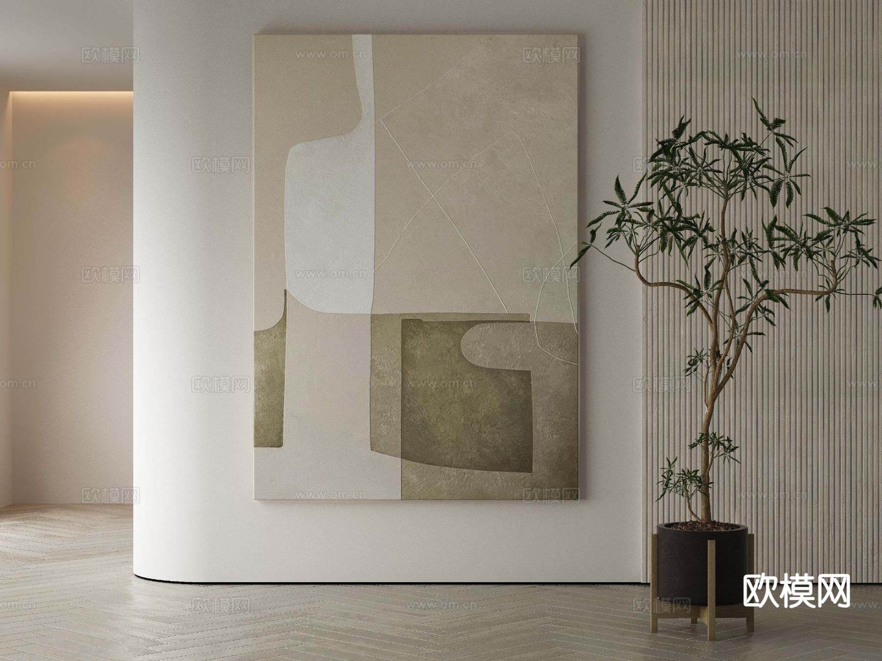 侘寂画 肌理画 装饰画 挂画3d模型下载