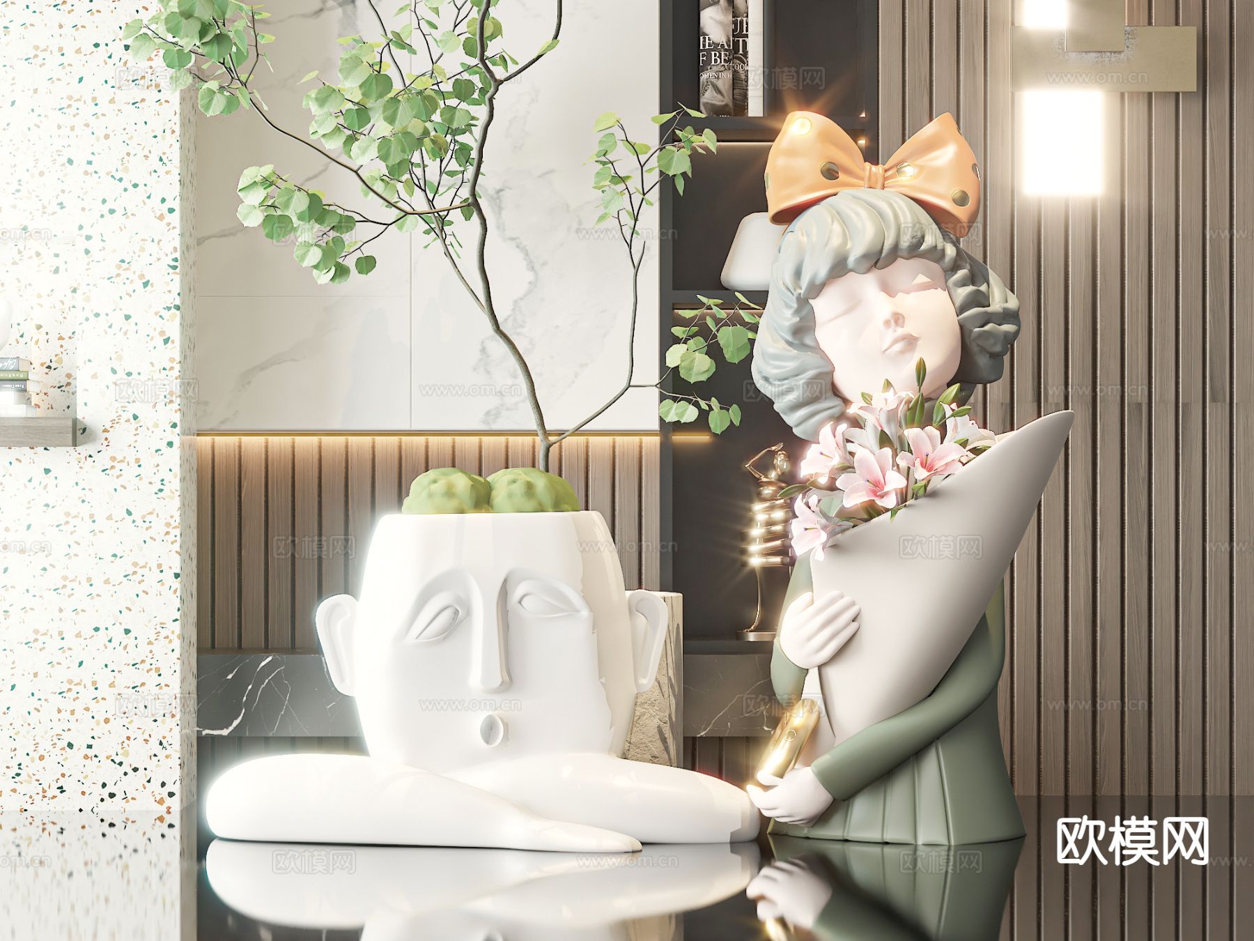 创意花瓶 花艺 绿植 插花3d模型