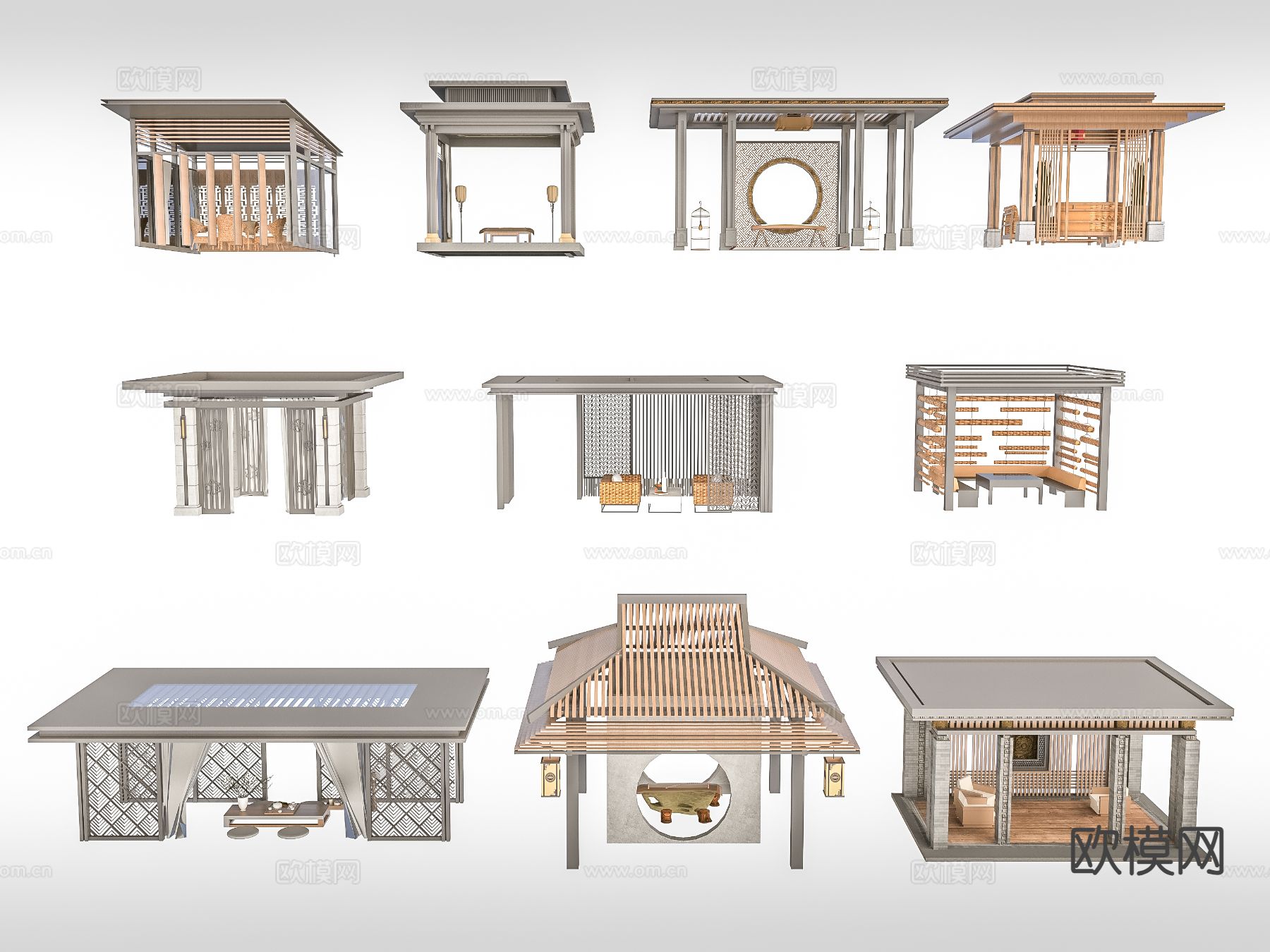新中式亭子 景观亭 凉亭3d模型