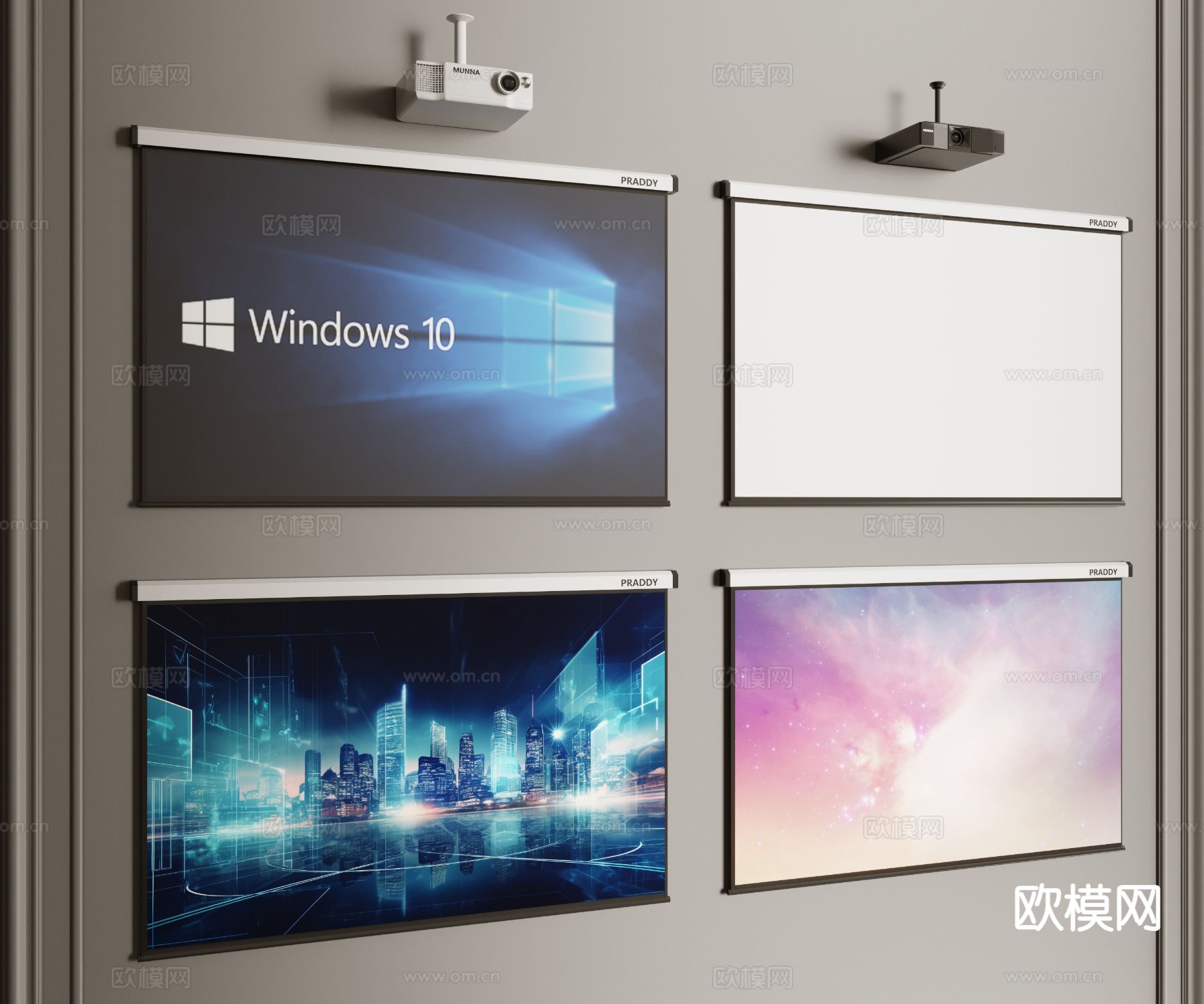 投影仪 投影幕布 投影设备3d模型下载