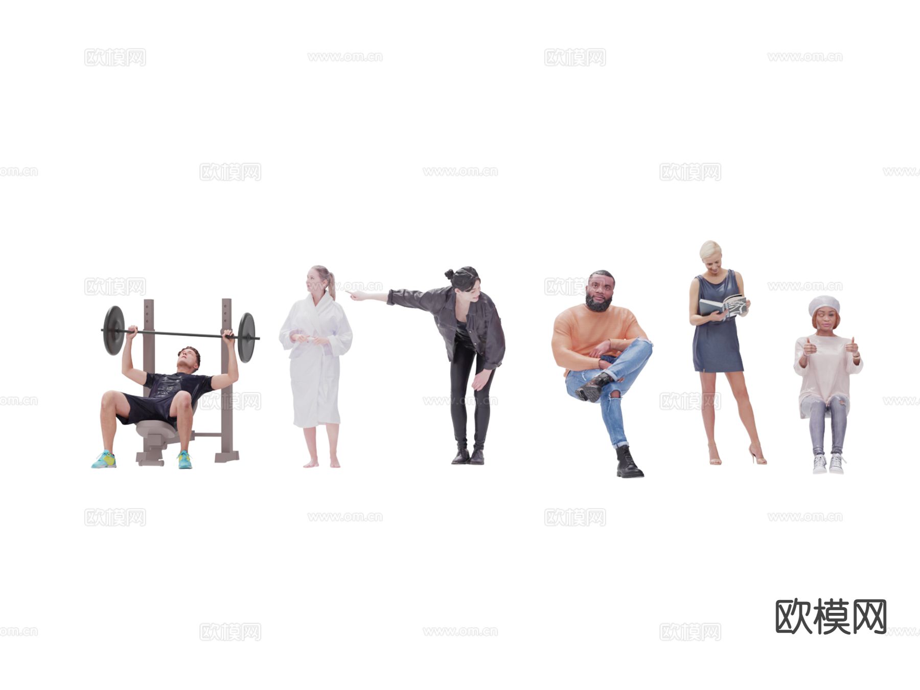 人物 多人su模型下载（渲染图2）