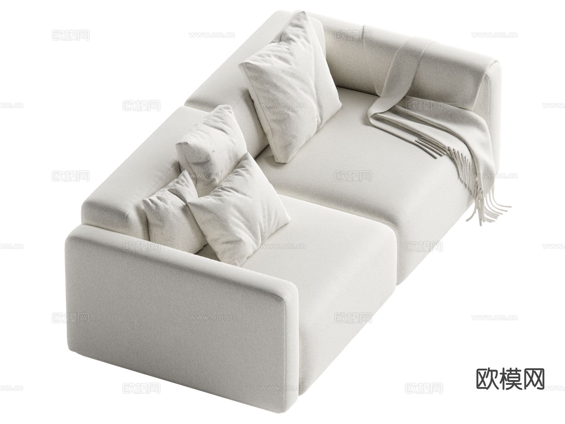 现代双人沙发su模型下载（渲染图2）
