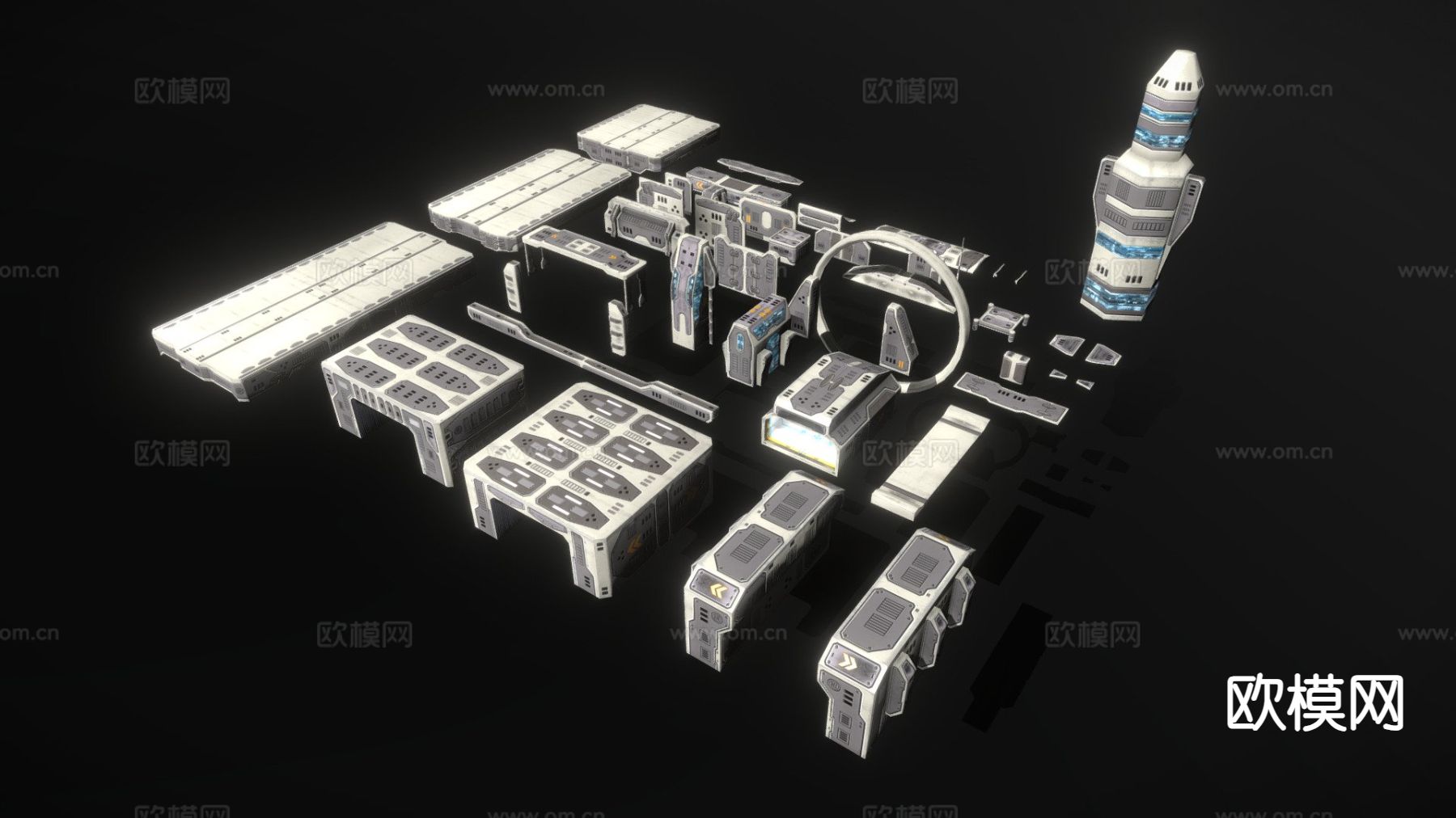 太空平台 游戏道具3d模型