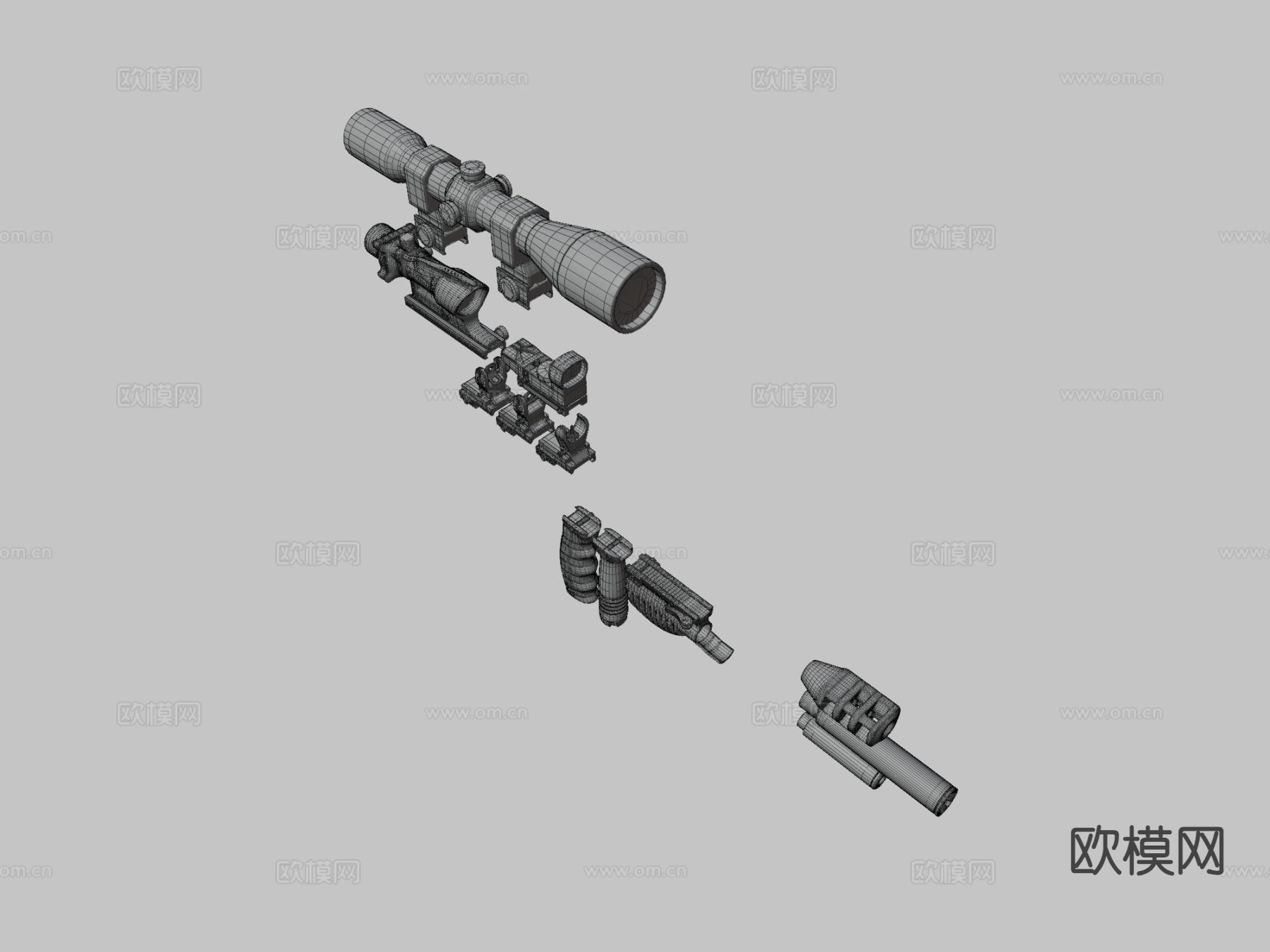 枪械配件 枪支配件3d模型