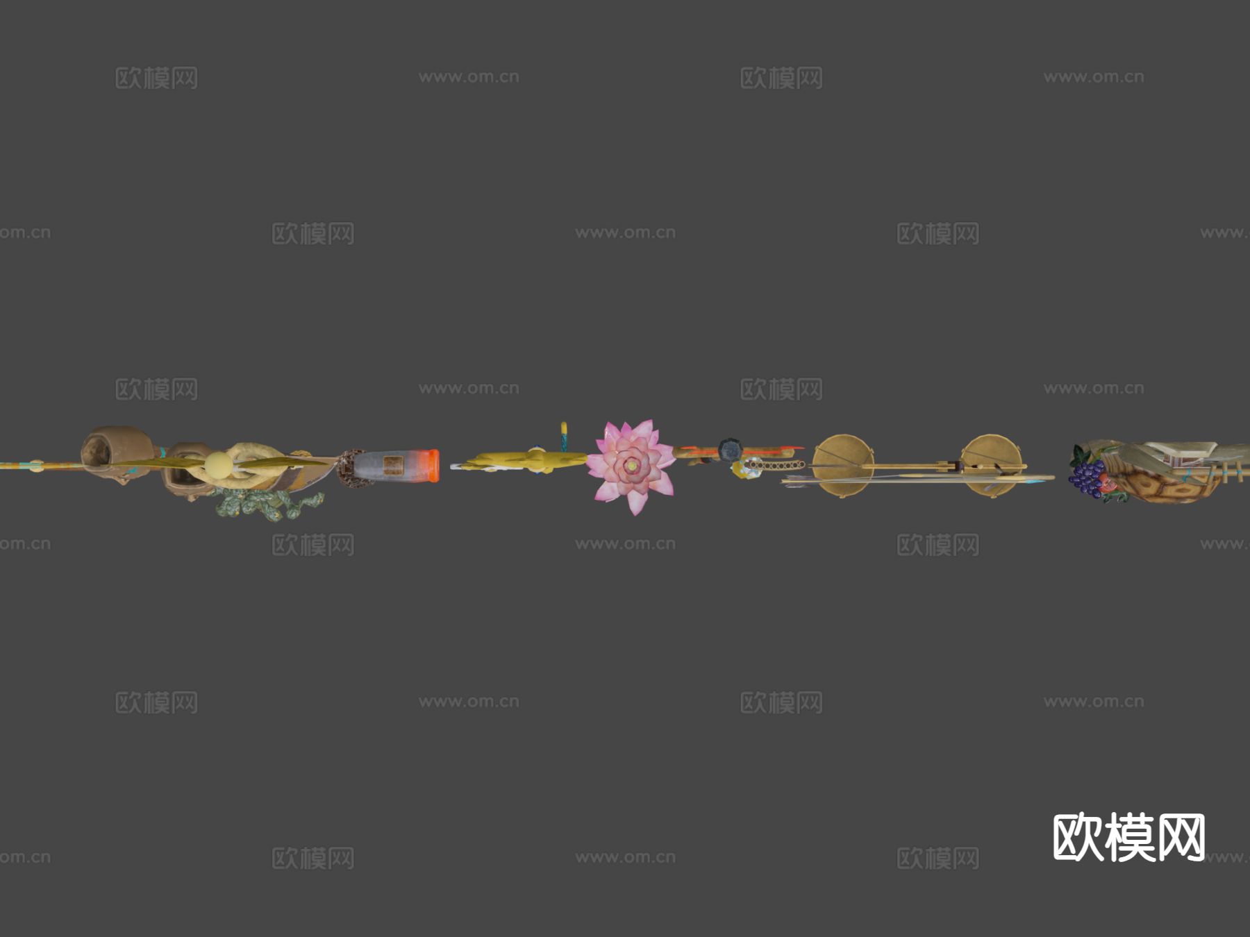 动漫道具 古希腊神器包3d模型下载（渲染图7）