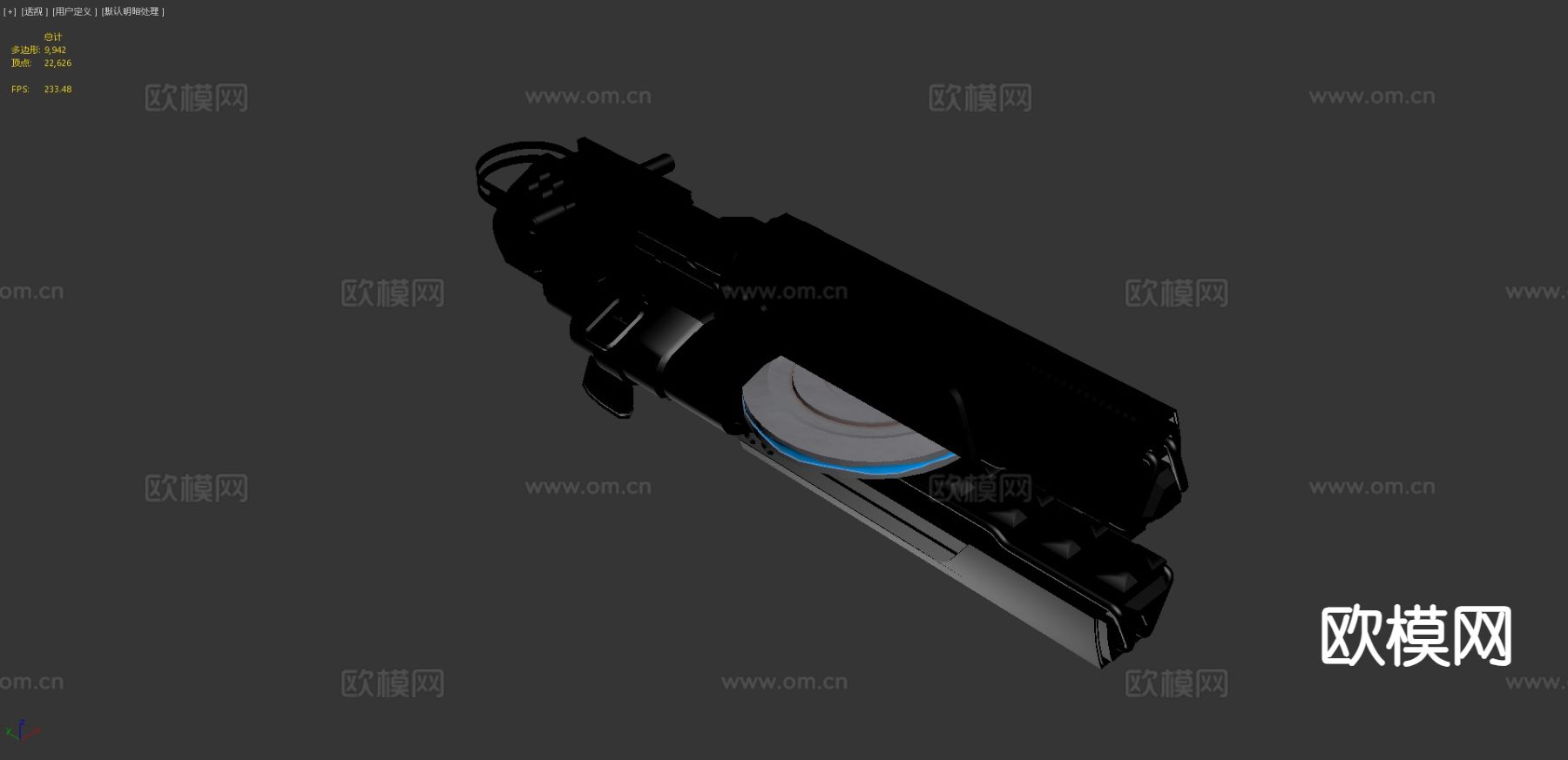 科幻手枪 游戏武器3d模型