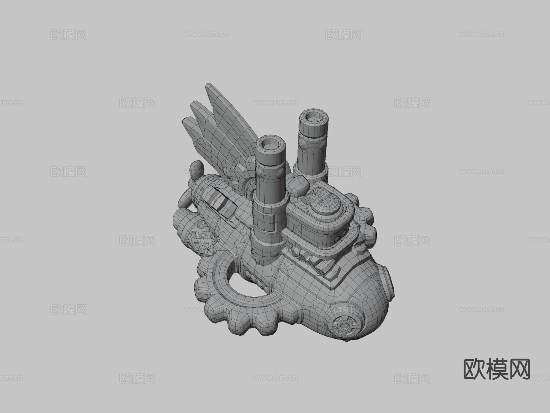 蒸汽朋克飞机 动漫游戏道具3d模型