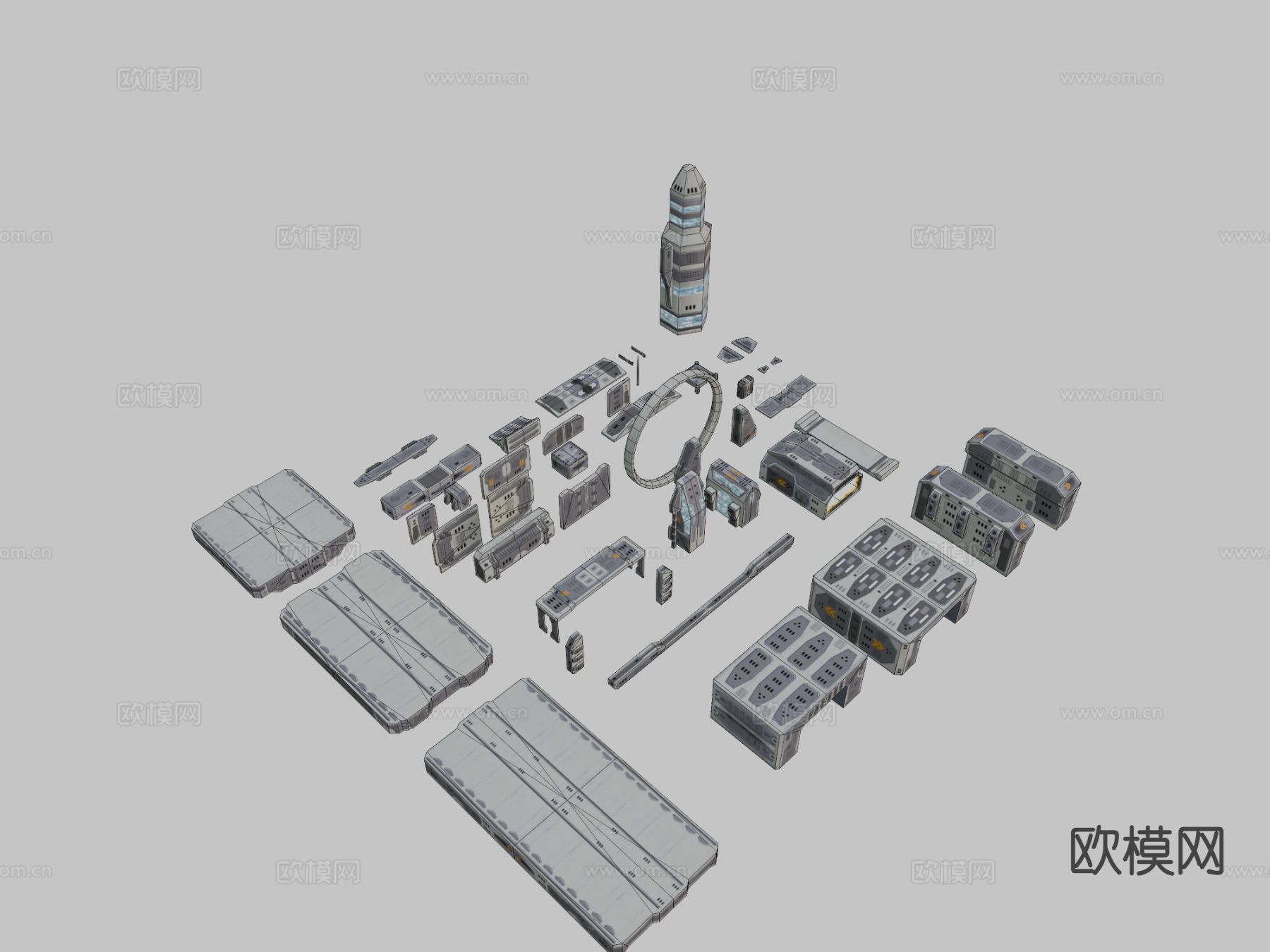 太空平台 游戏道具3d模型