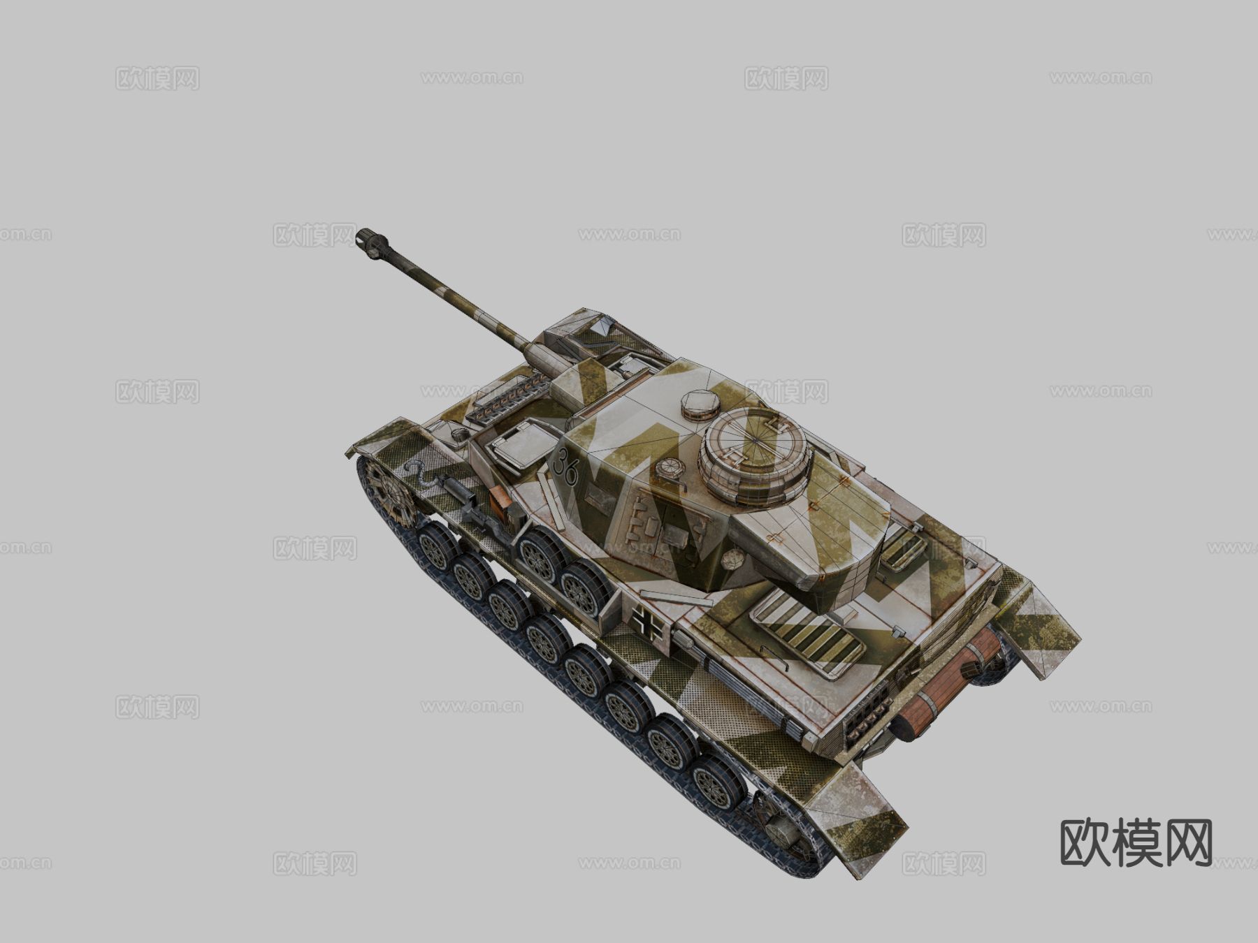 二战Panzer4坦克3d模型