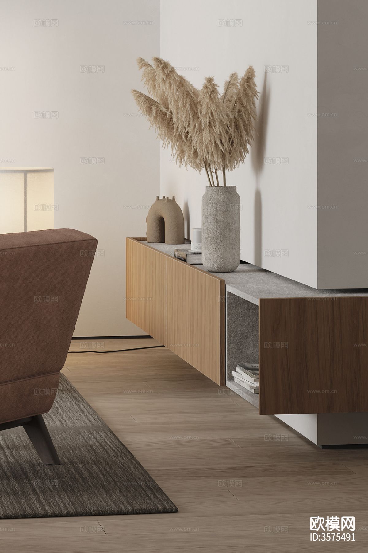 现代极简客餐厅装修效果图下载（渲染图5）