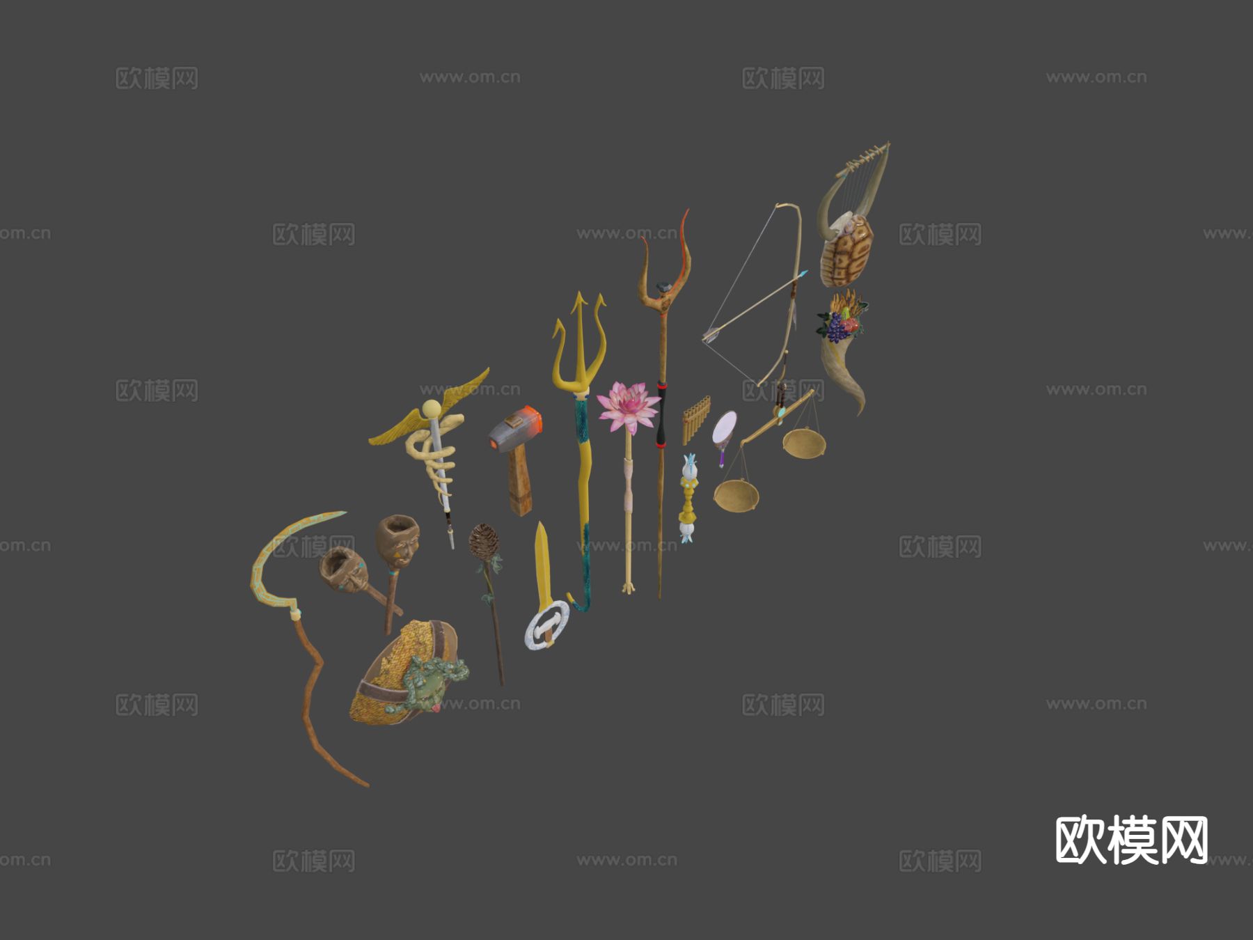 动漫道具 古希腊神器包3d模型下载（渲染图9）