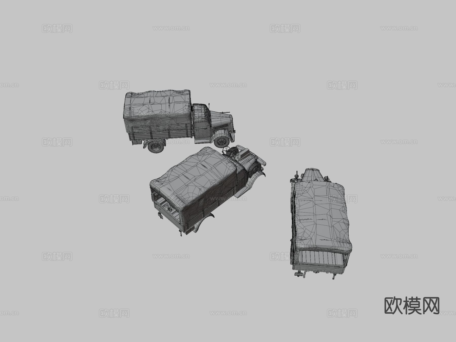 汽车 卡车 运输车 物资车3d模型