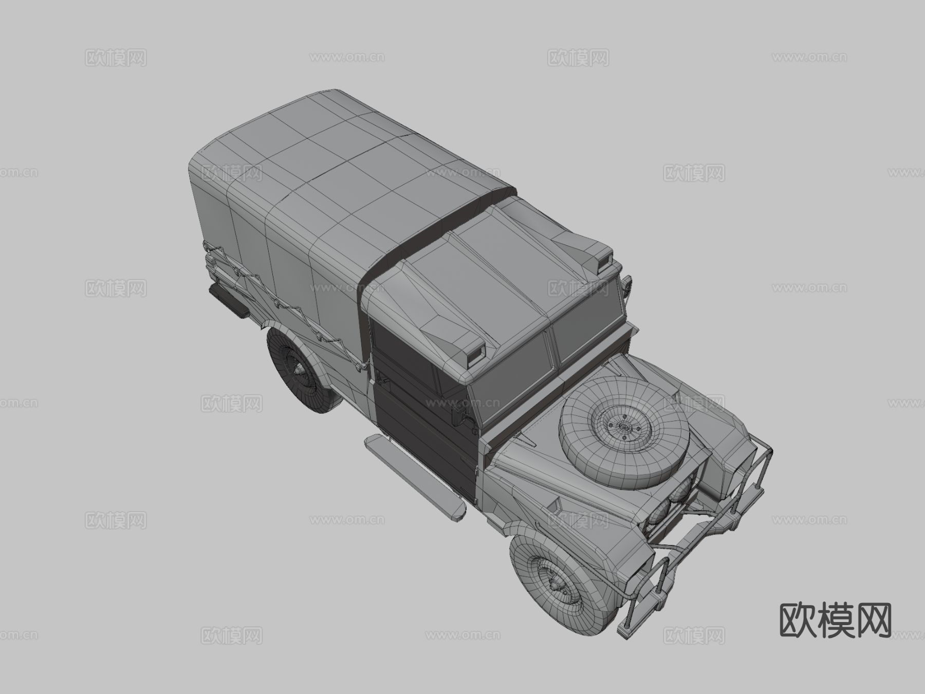 军用汽车 吉普车 运输车3d模型