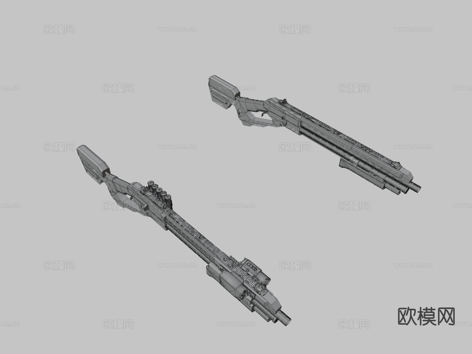 Scifi霰弹枪 游戏武器3d模型