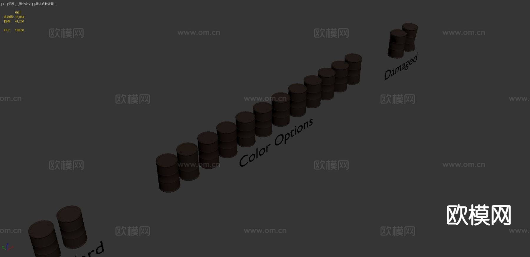 200L油桶 汽油桶 原料桶3d模型下载（渲染图4）