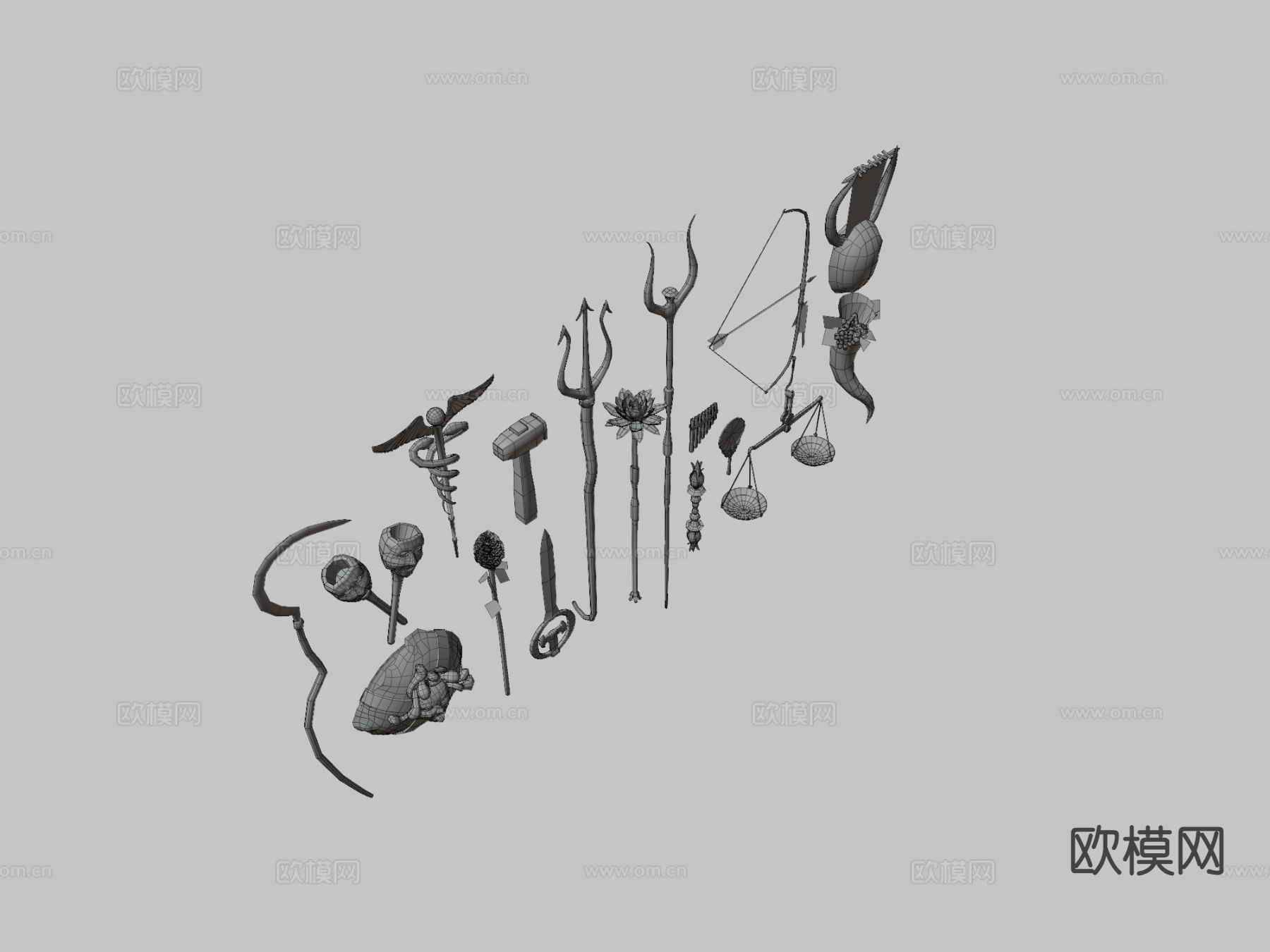 动漫道具 古希腊神器包3d模型下载（渲染图3）