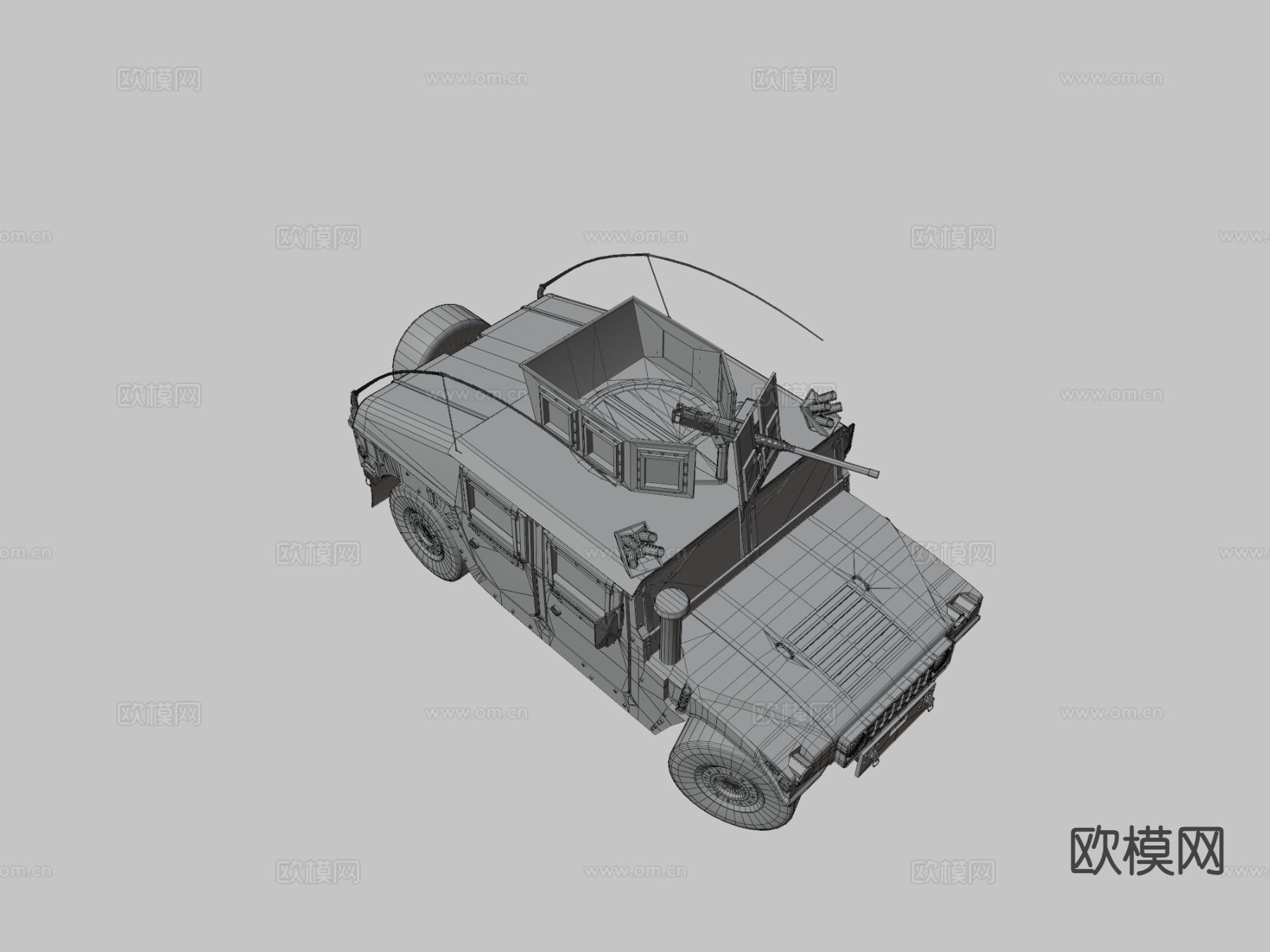 军用装甲车 炮车 卡车3d模型