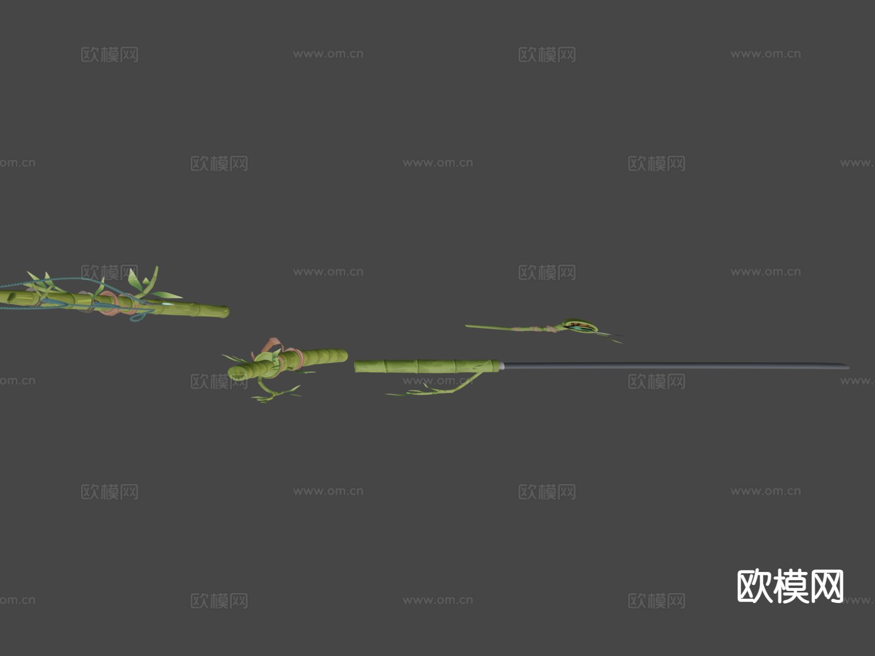 竹子武士刀 冷兵器3d模型