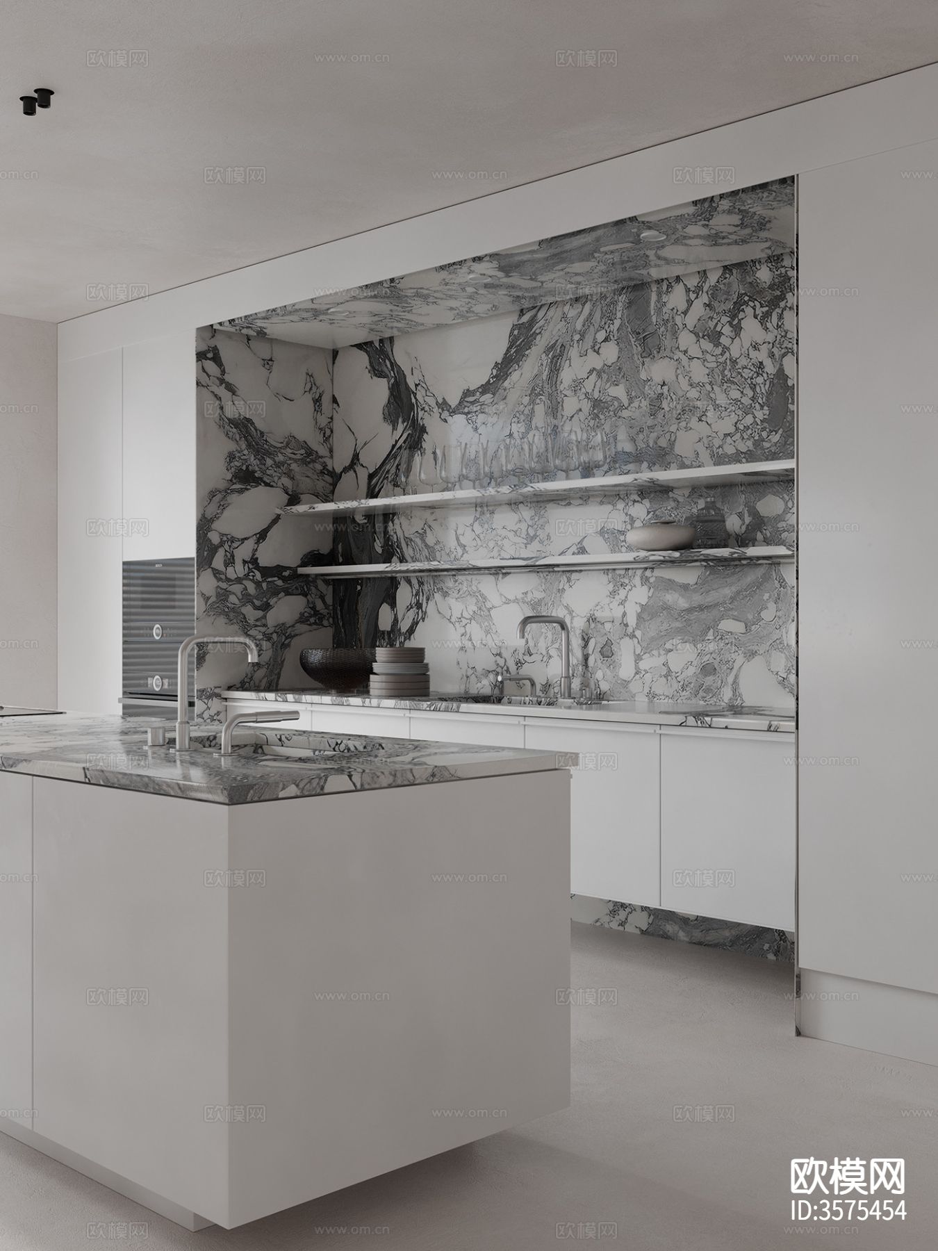 现代极简风客餐厅装修效果图下载（渲染图8）