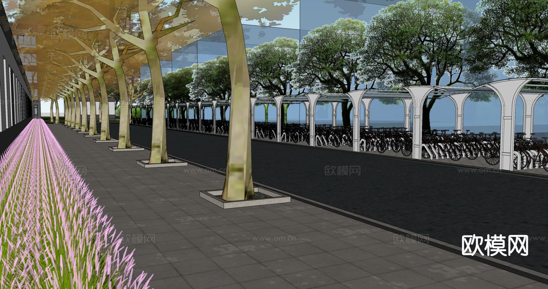 废弃工厂遗址 厂房仓库su模型下载（渲染图2）