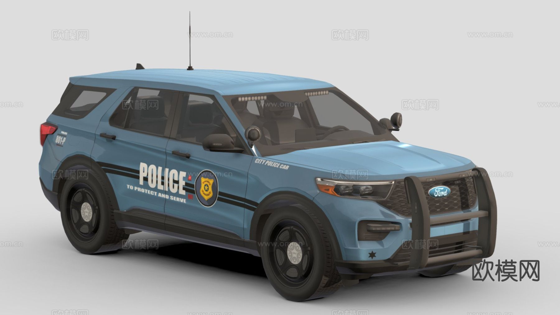 警车 汽车3d模型