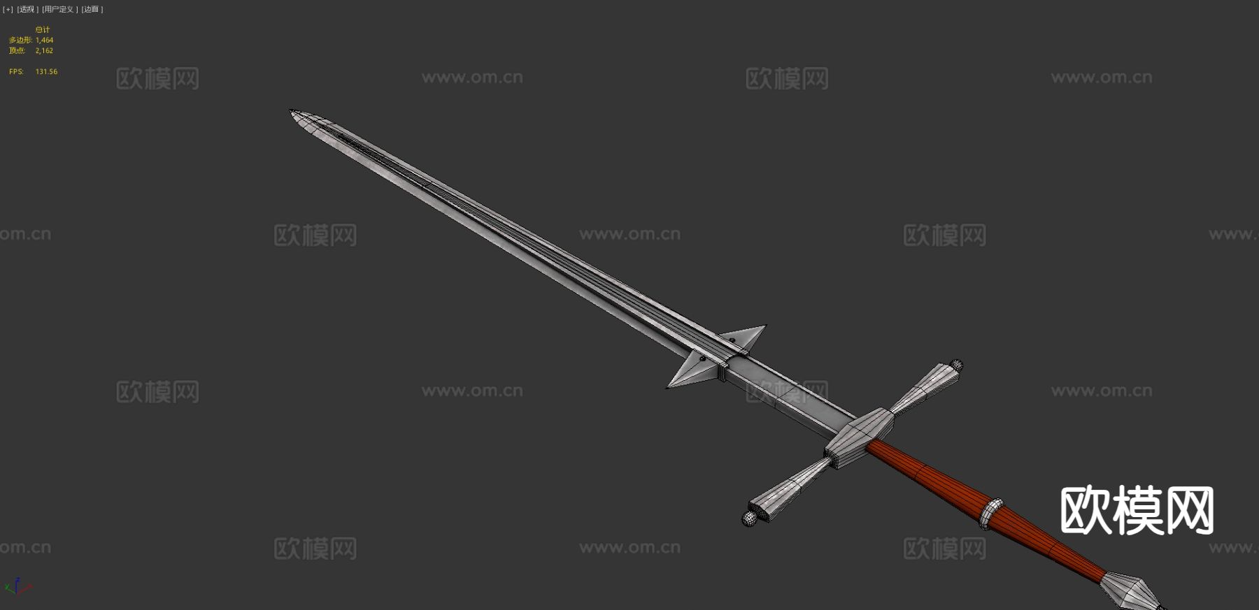 双手剑 游戏武器3d模型