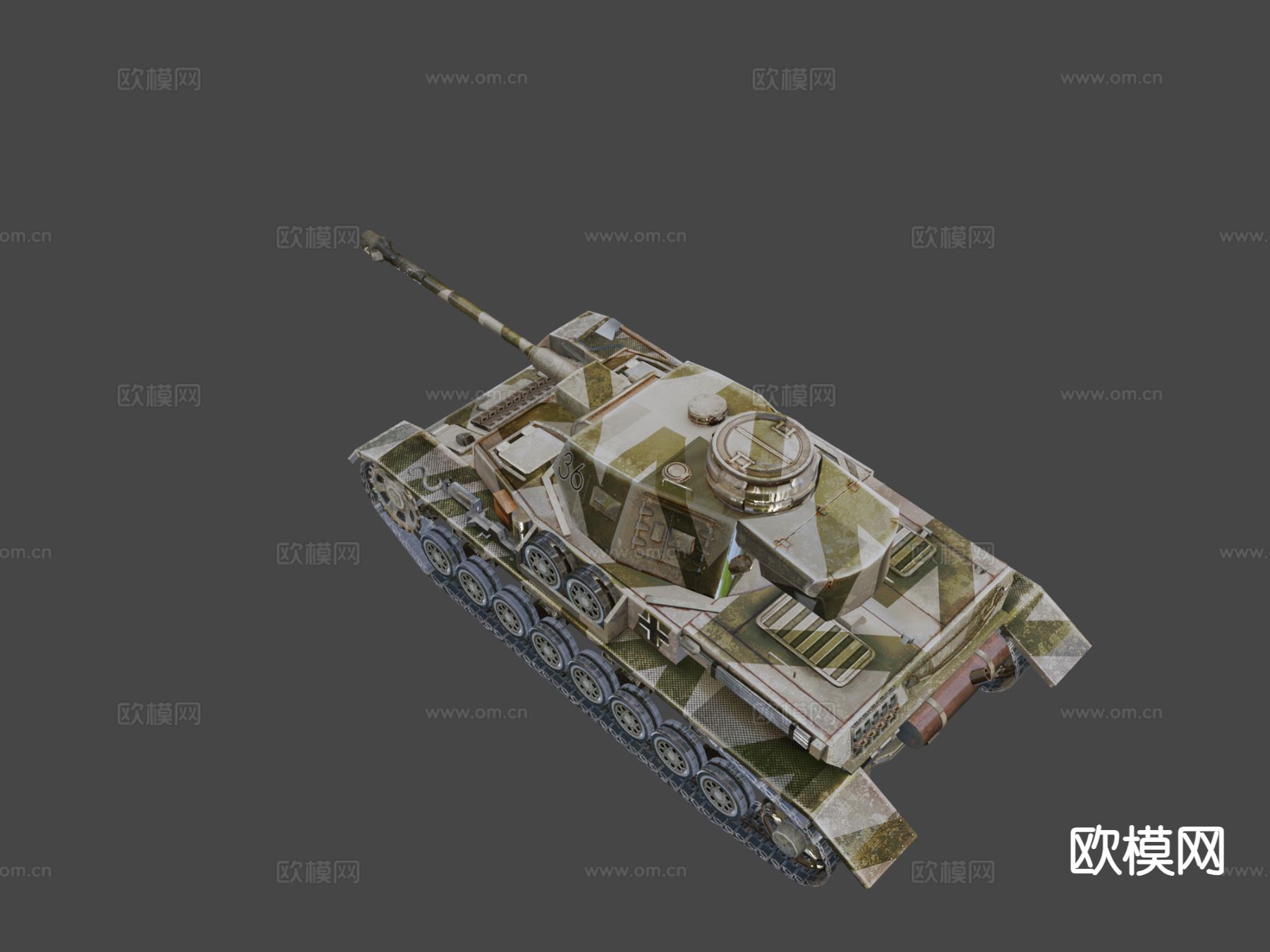 二战Panzer4坦克3d模型