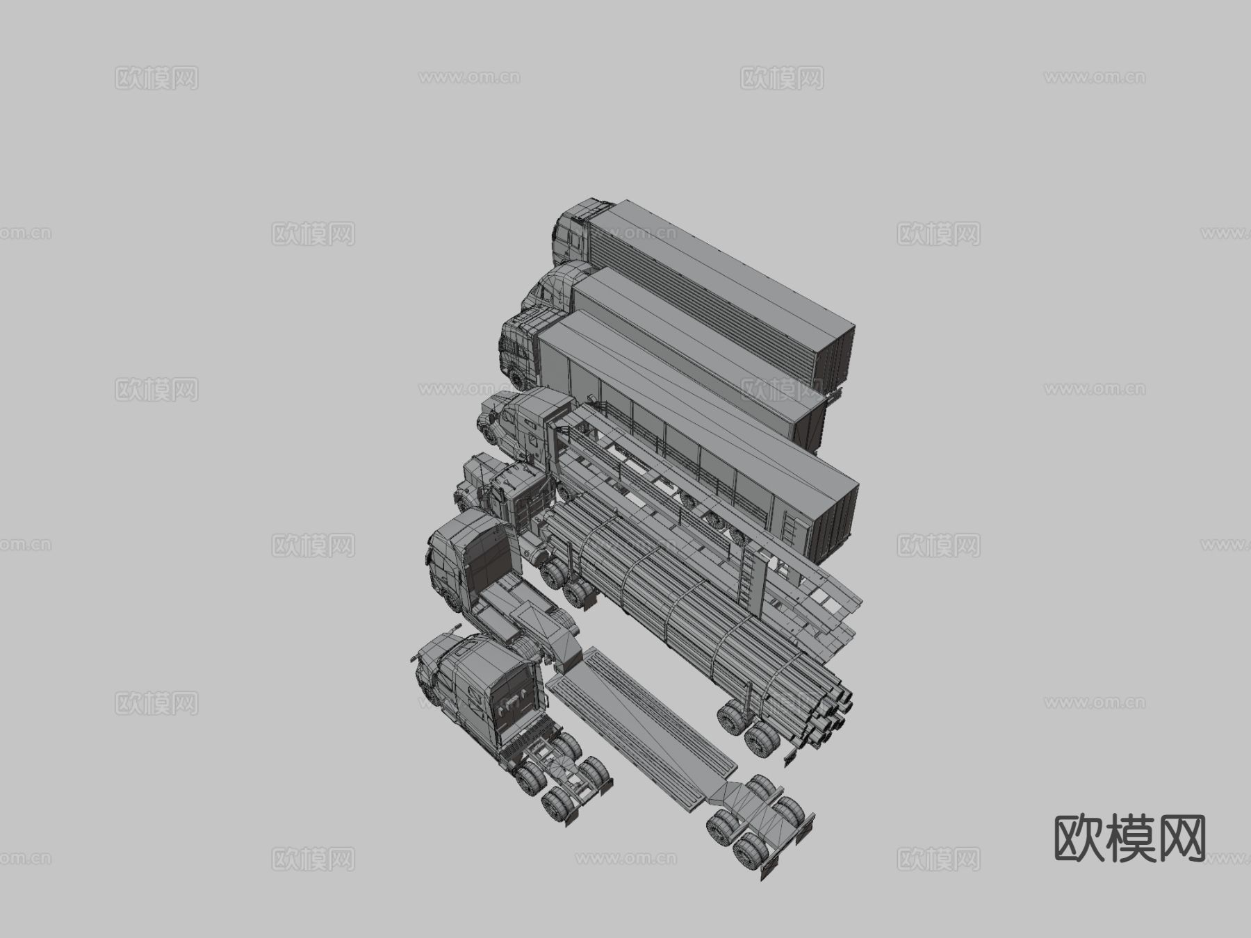 汽车 卡车 运输车3d模型