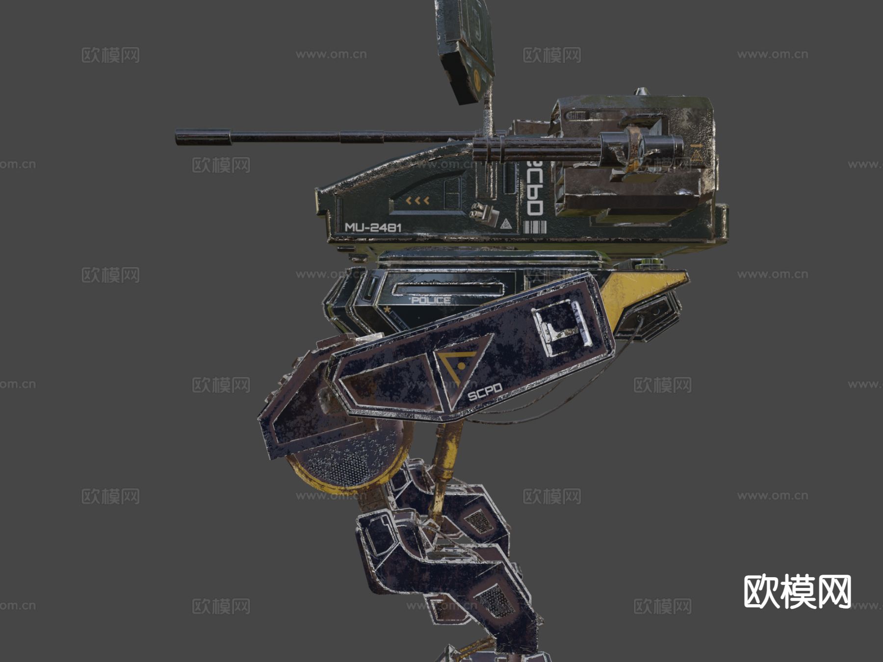 动画机甲 侦察机甲 游戏道具3d模型下载（渲染图5）