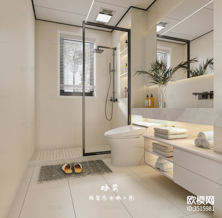 现代平层客餐厅装修效果图下载（渲染图7）