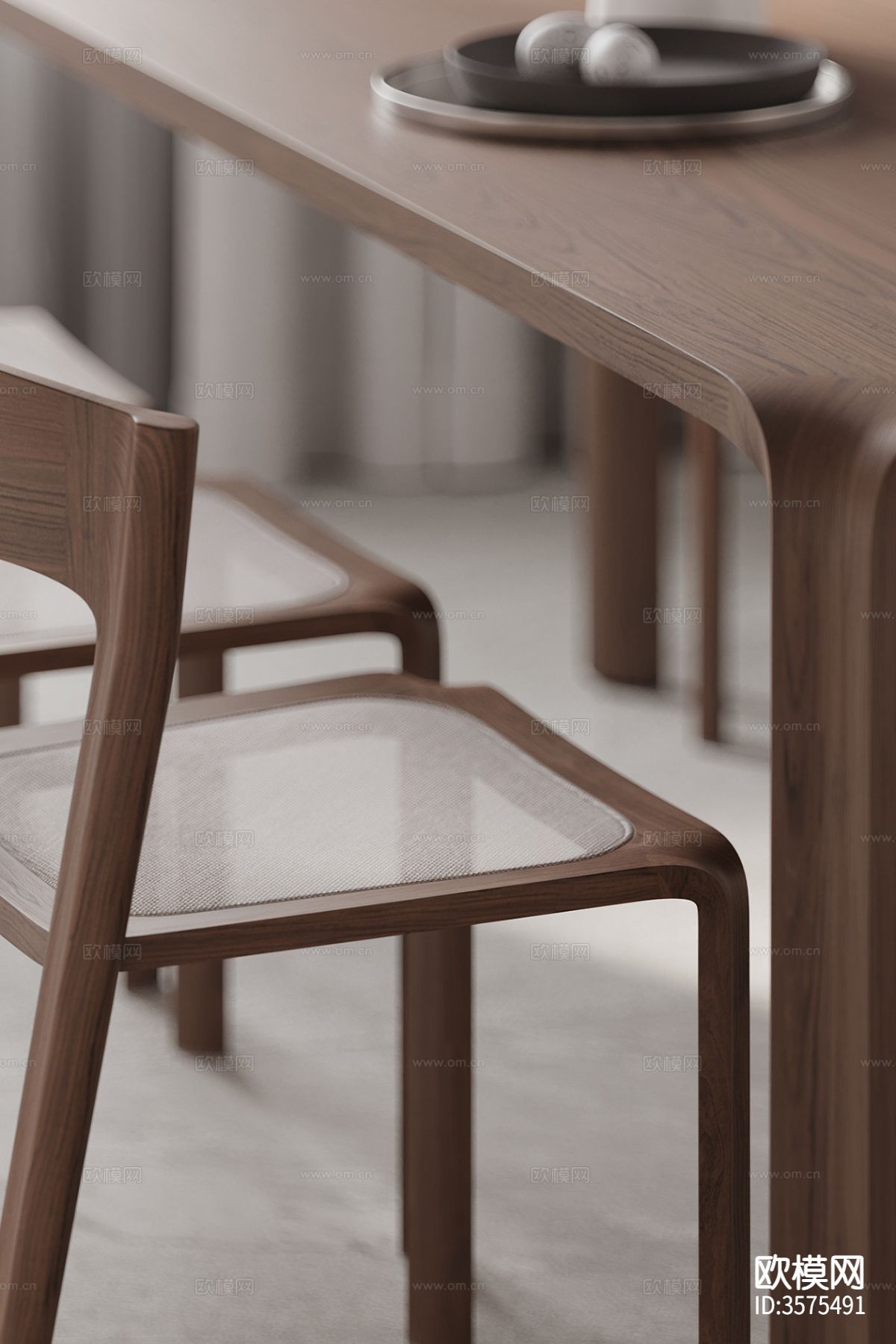 现代极简客餐厅装修效果图下载（渲染图7）