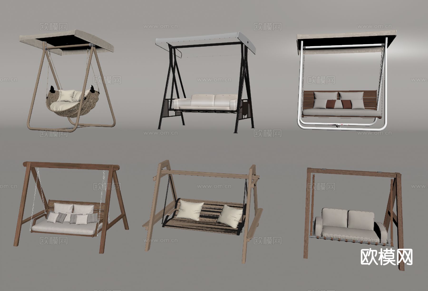 现代吊椅su模型下载（渲染图1）