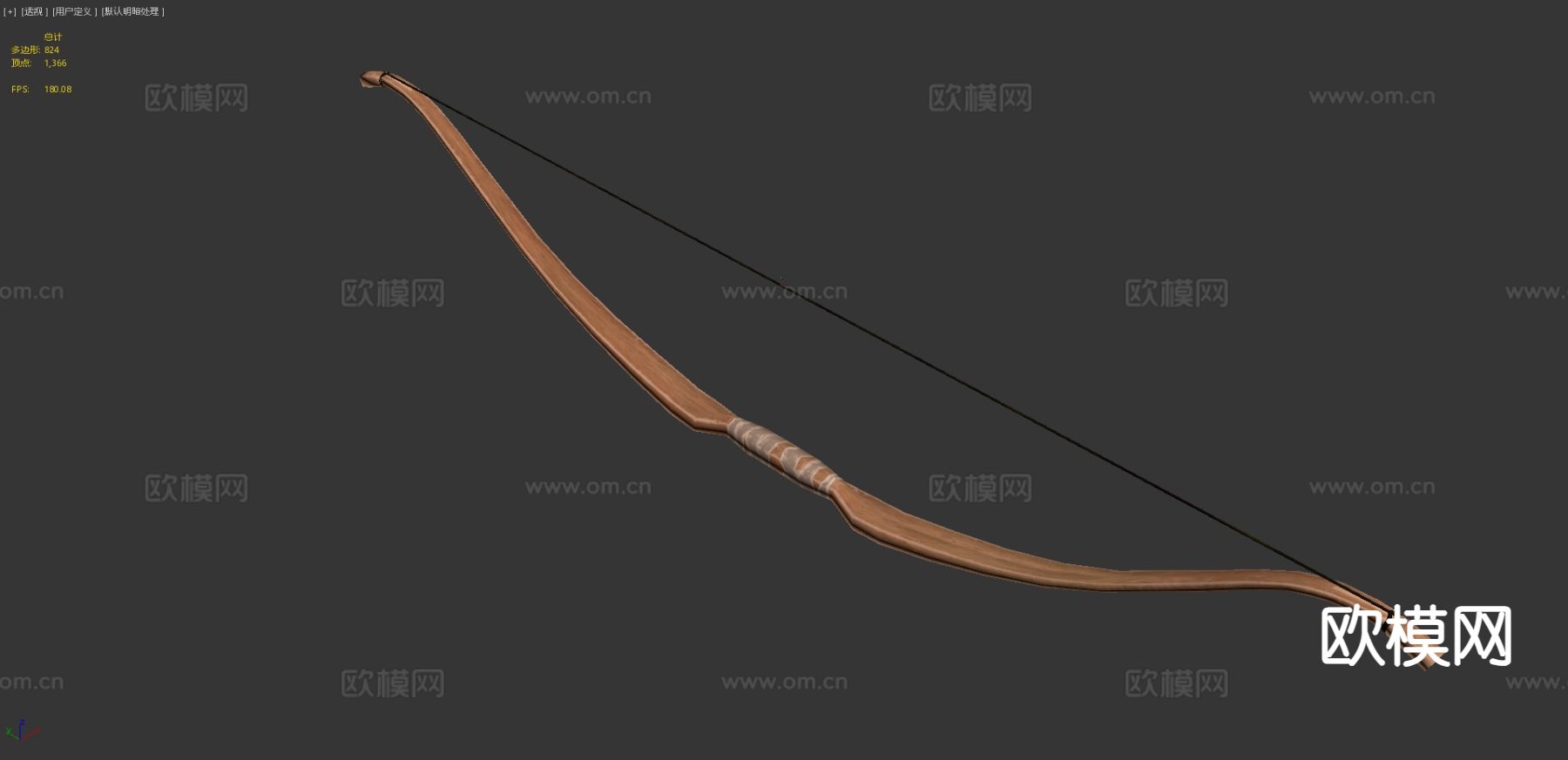 长弓 弓箭 游戏道具3d模型