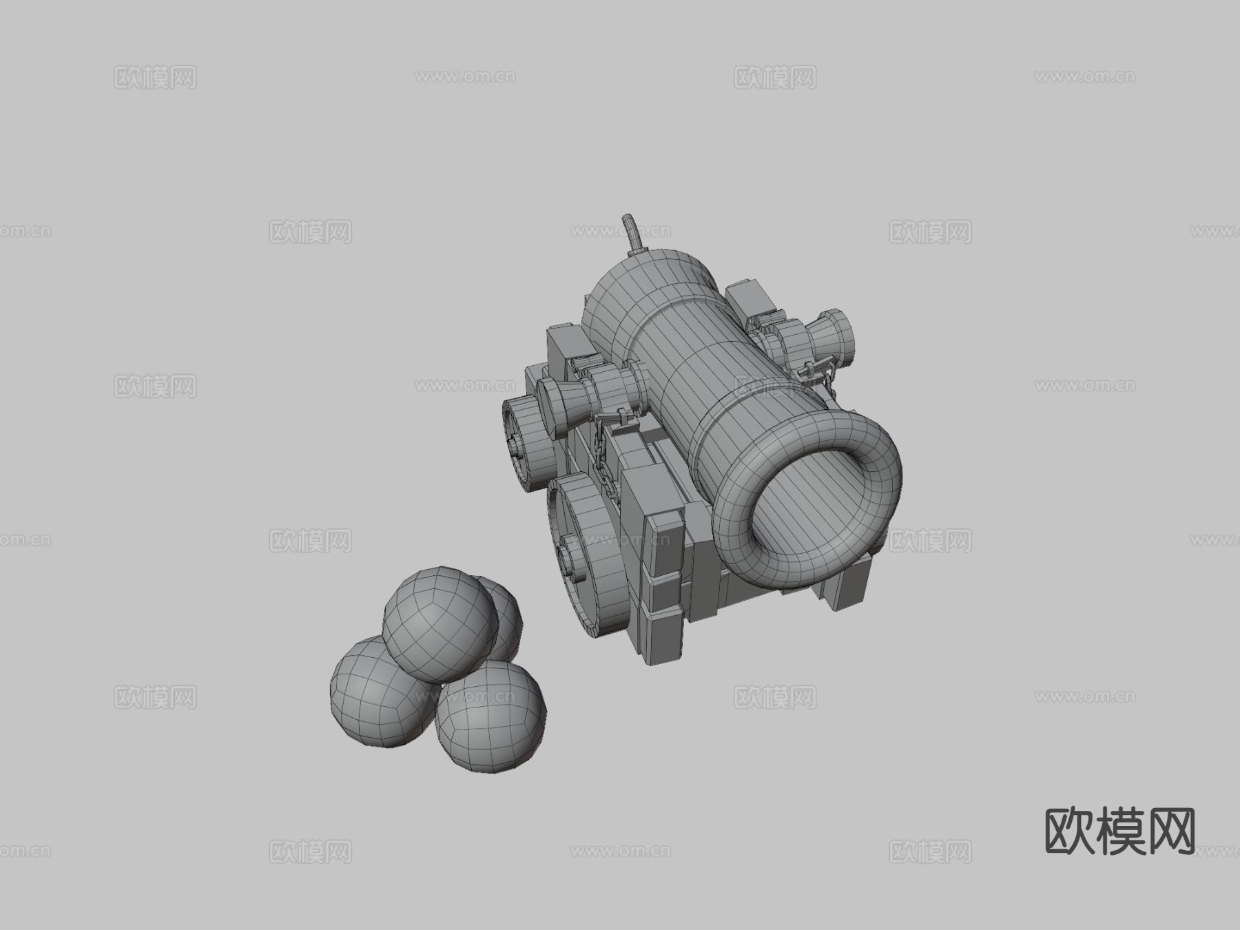 海军大炮3d模型
