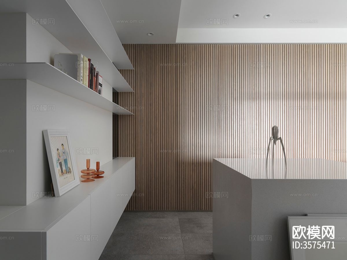 现代极简风客餐厅装修效果图下载（渲染图12）