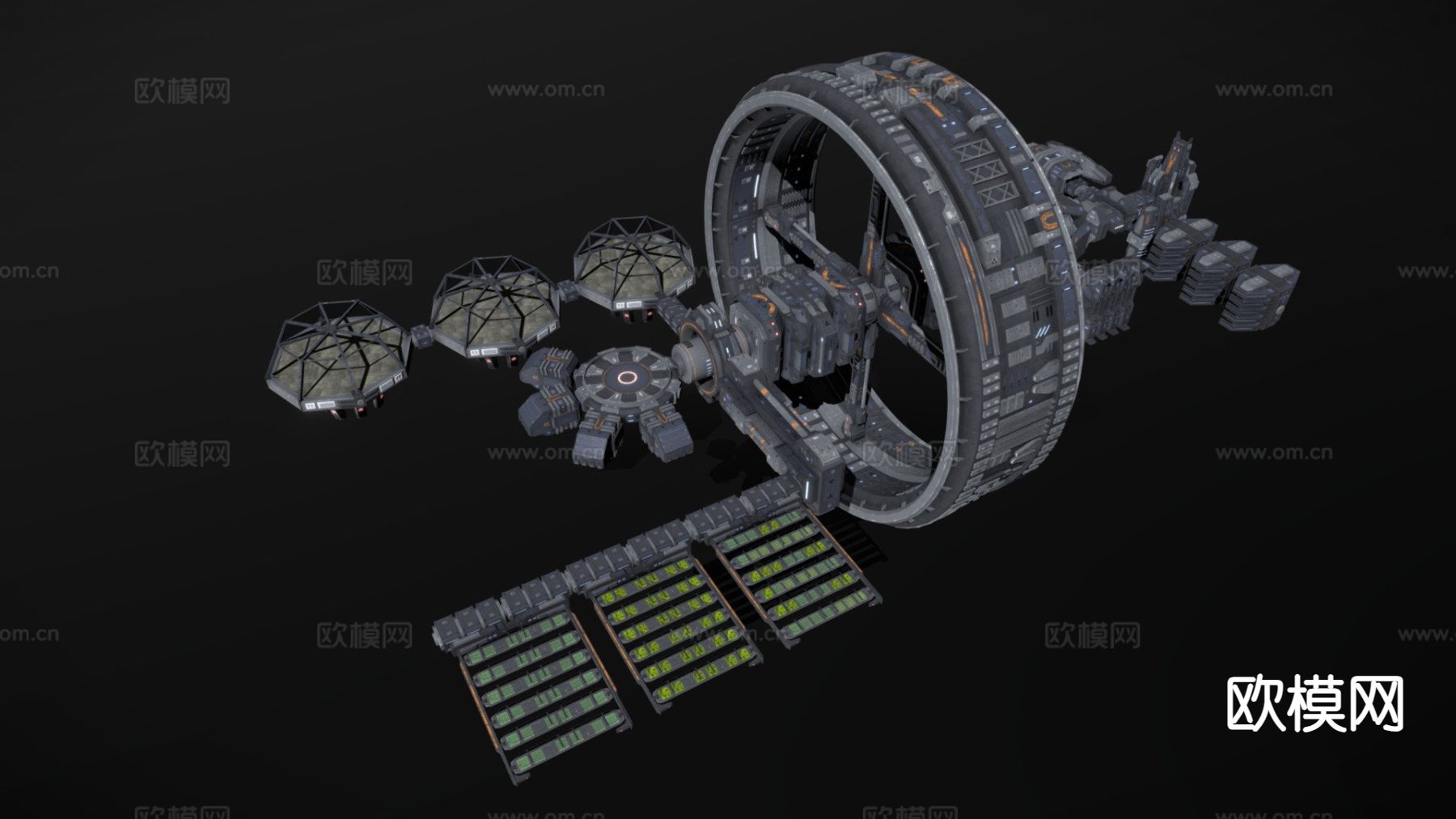 科幻空间站3d模型