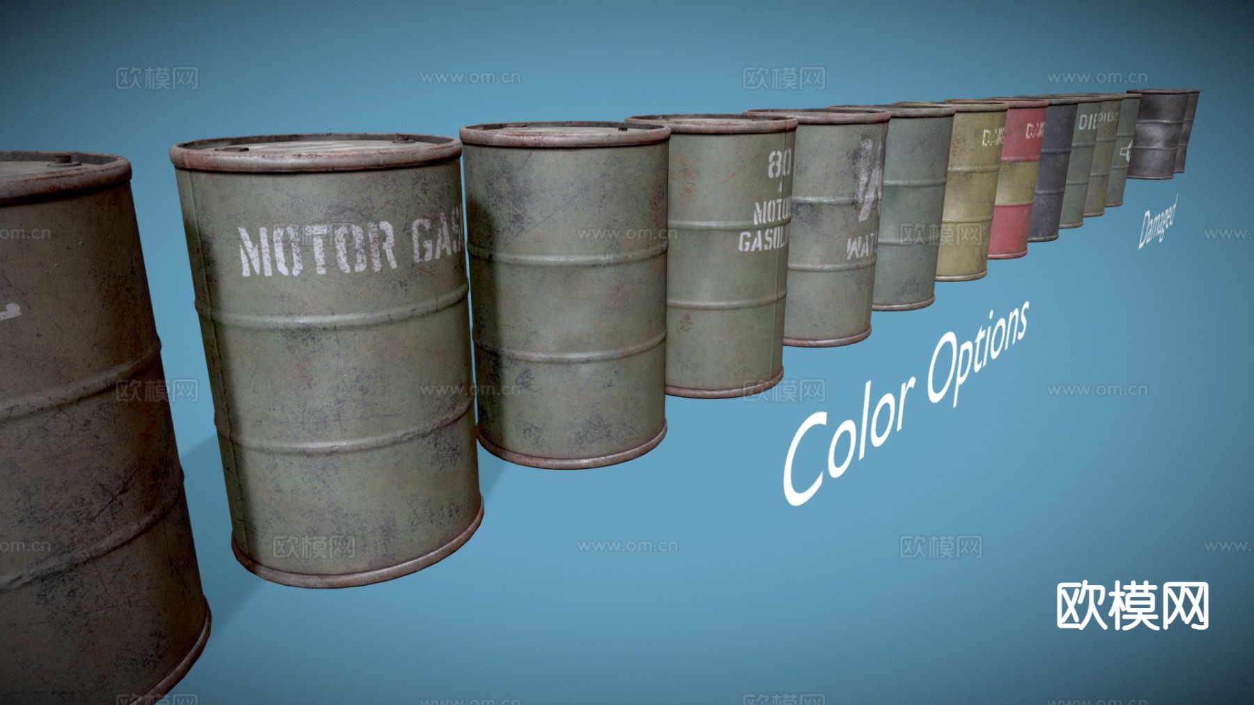 200L油桶 汽油桶 原料桶3d模型下载（渲染图1）