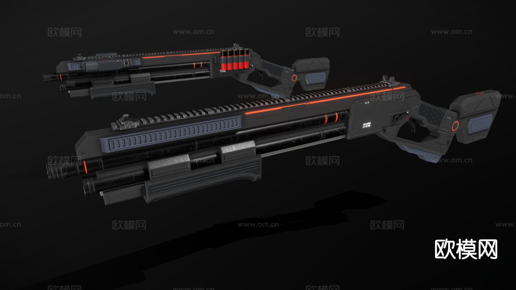 Scifi霰弹枪 游戏武器3d模型